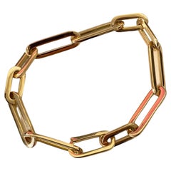 18k Yellow Gold Unisex Modern Link Chain Bracelet