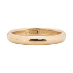 18k Yellow Gold Unisex Smooth Finish Comfort Fit Antique Stackable Wedding Band