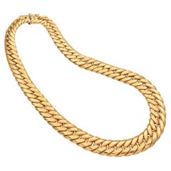 18K Yellow Gold UnoAErre Solid Cuban Link Chain Necklace