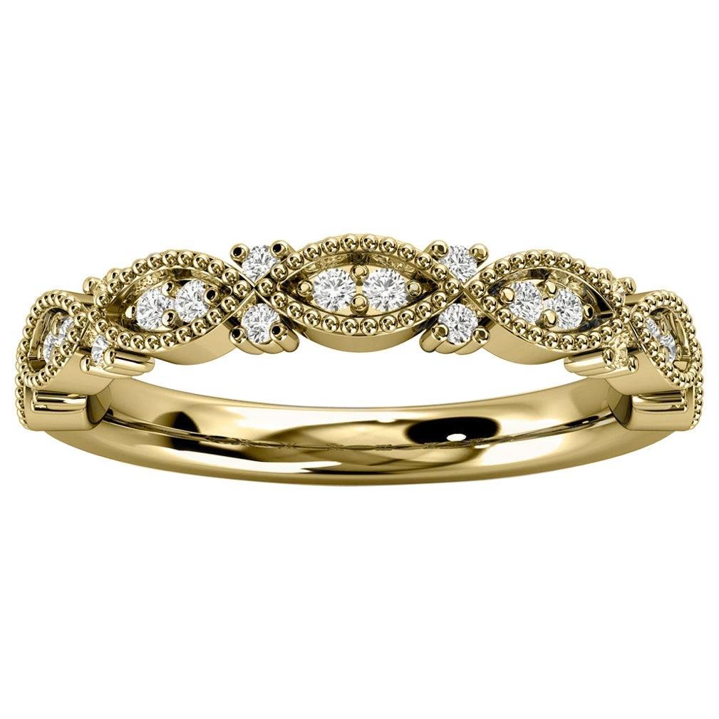 For Sale:  18k Yellow Gold Valence Milgrain Diamond Ring '1/5 Ct. Tw'