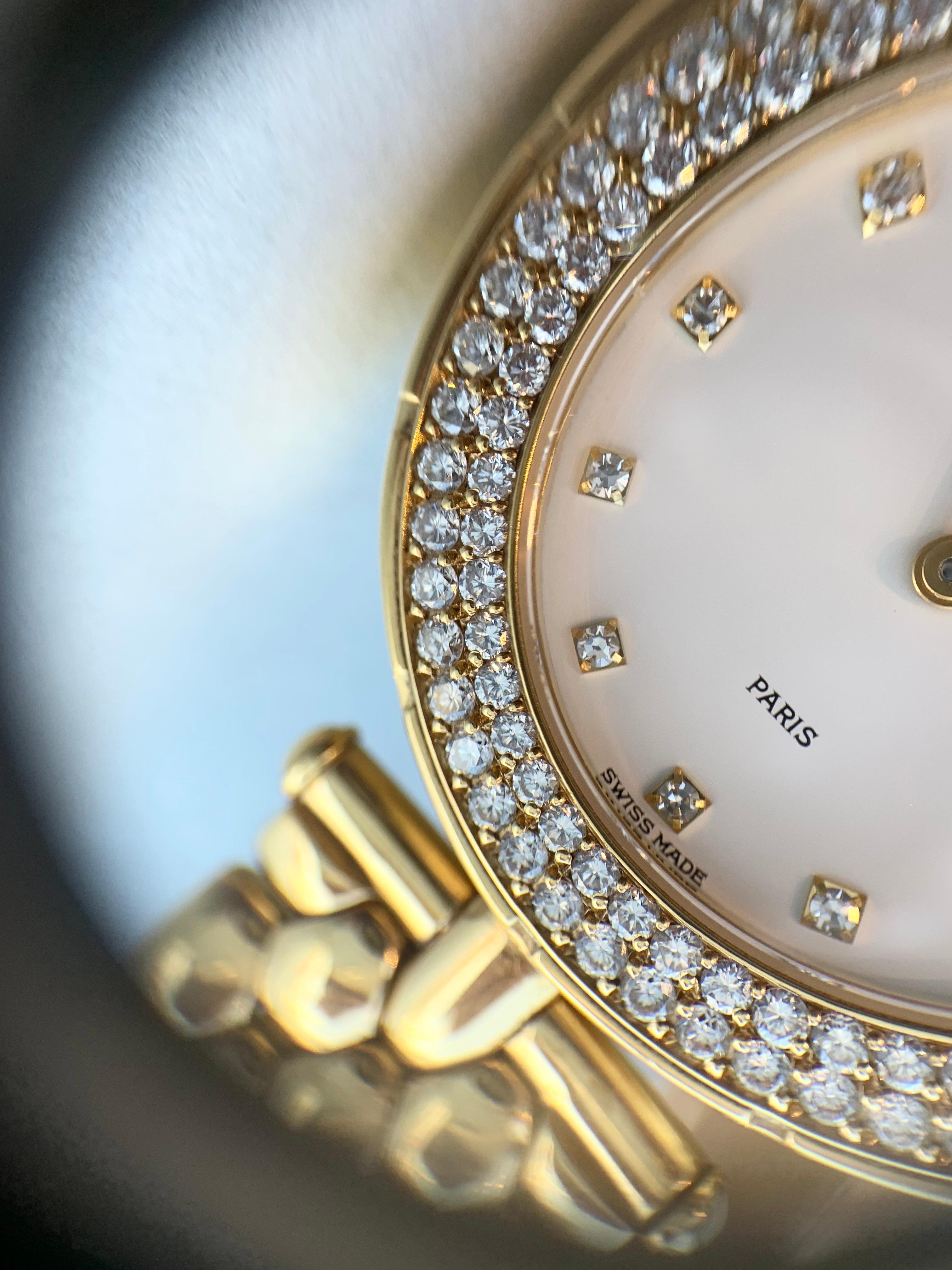 18 Karat Yellow Gold Van Cleef & Arpels Classique Watch with Diamonds 2