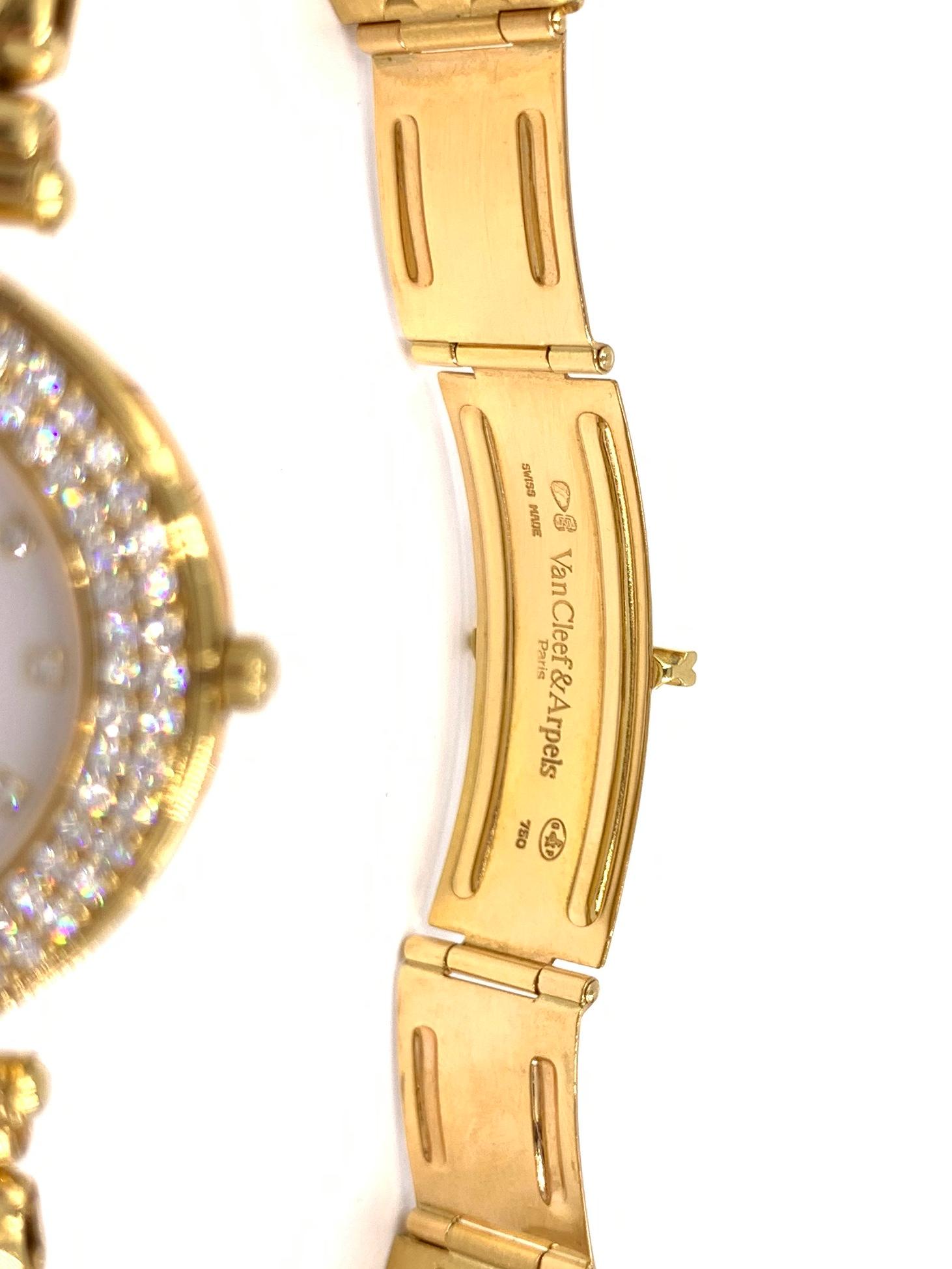 18 Karat Yellow Gold Van Cleef & Arpels Classique Watch with Diamonds 1