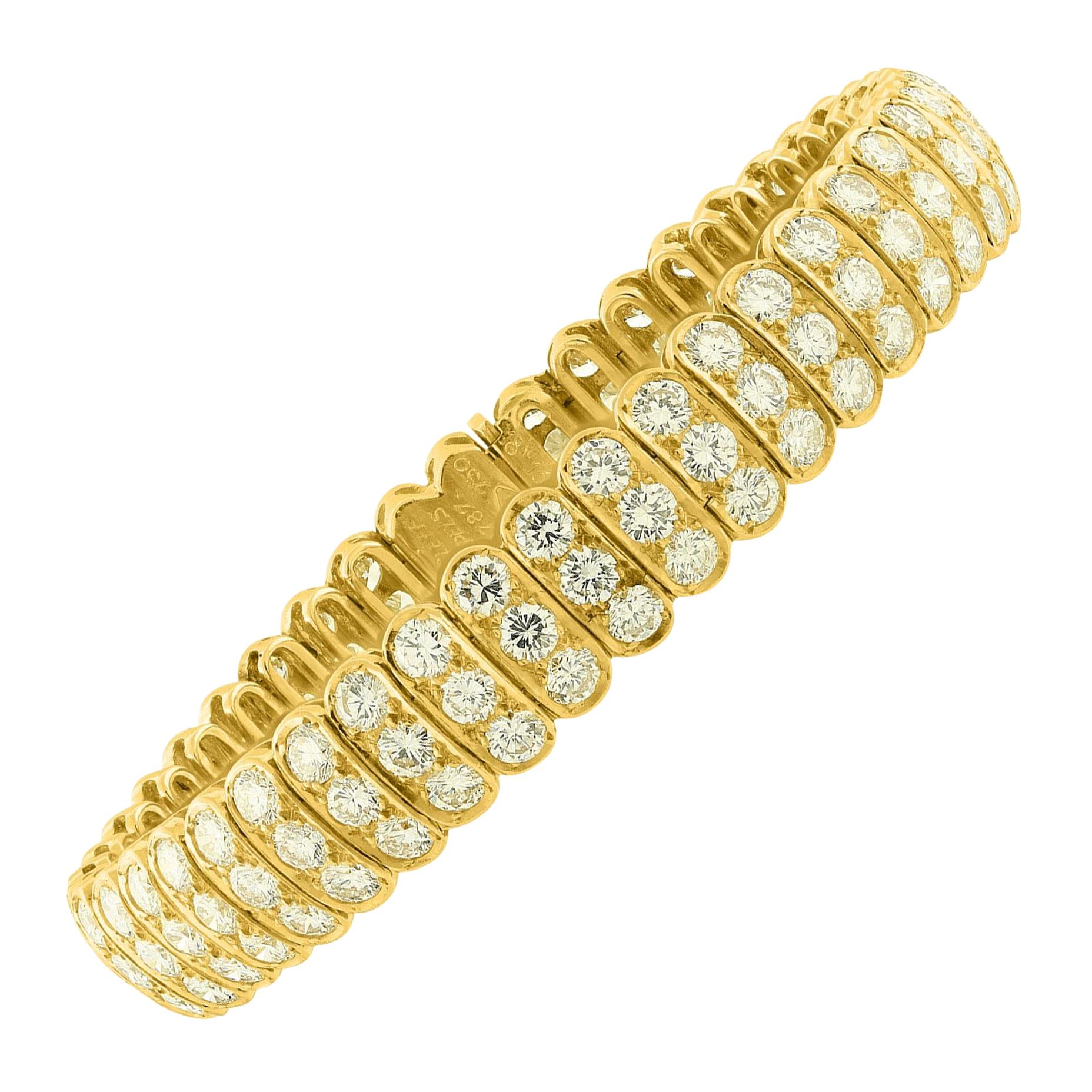 18K Yellow Gold Van Cleef & Arpels Diamond Bracelet