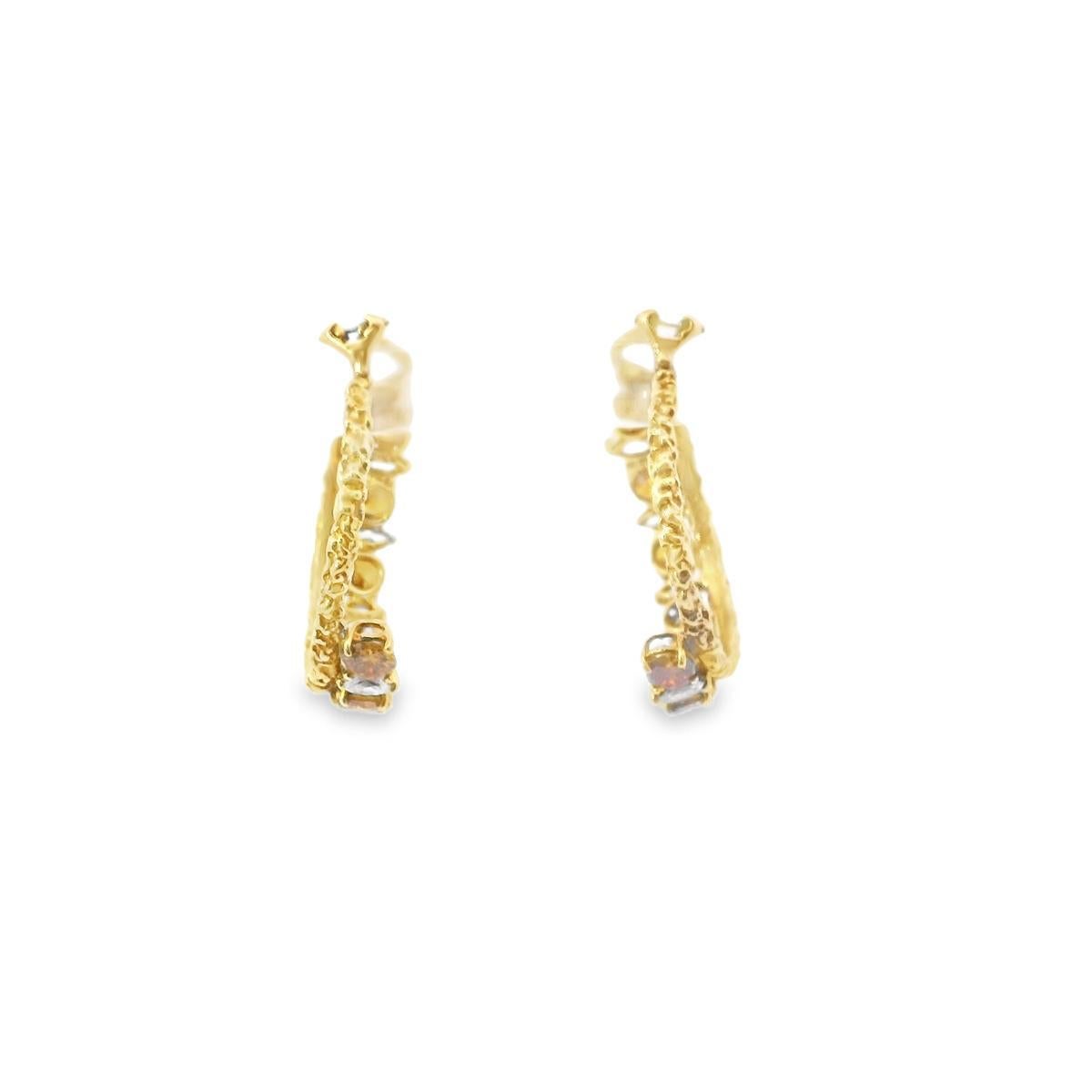 Taille ronde Or jaune 18k  Van Cleef & Arpels Diamant en forme de cercle  Boucles d'oreilles en vente