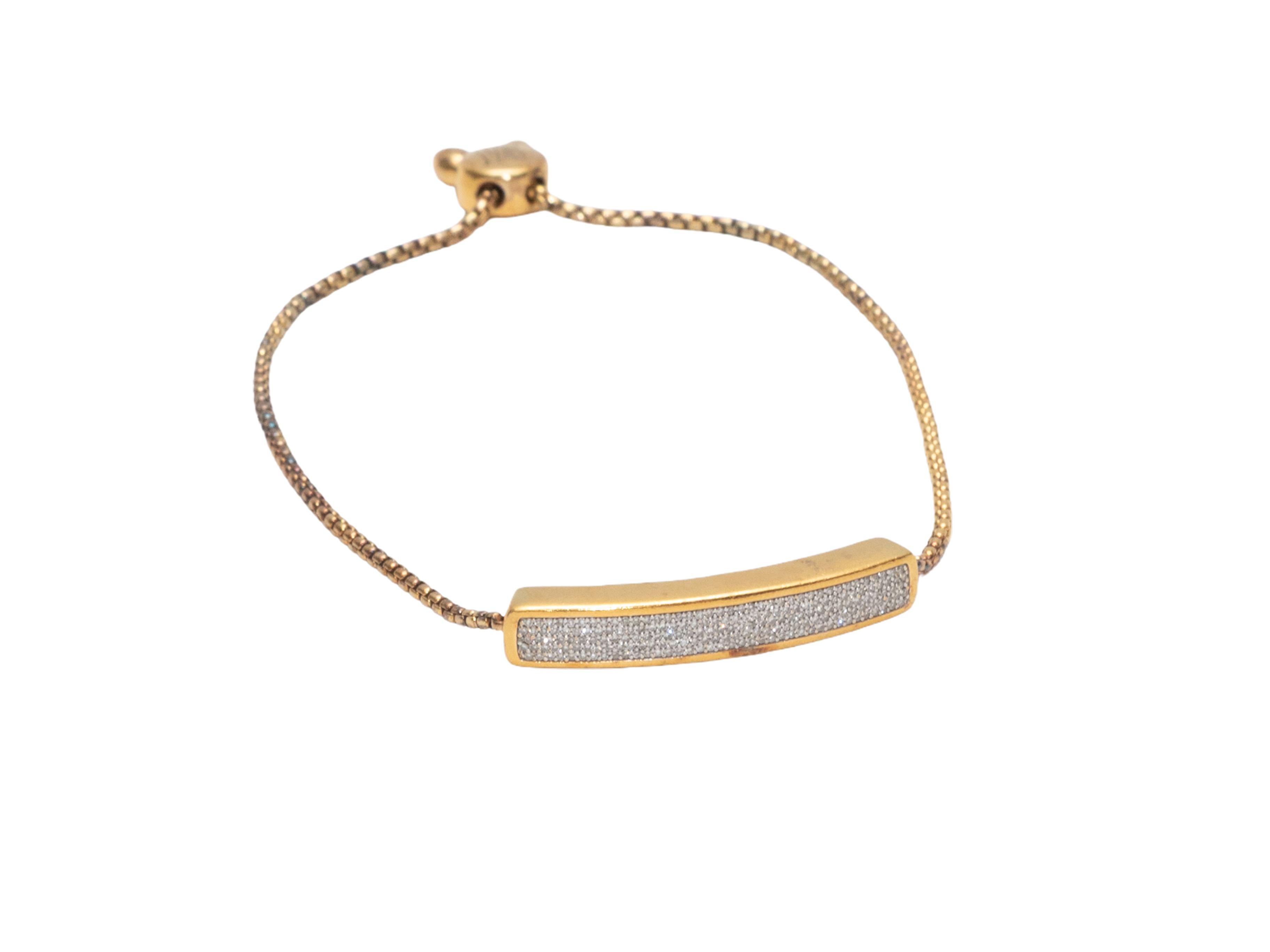  Pulsera Amistad de oro amarillo de 18 quilates vermeil y pavé de diamantes de Monica Vinader. Cierre deslizante basculante. 0,4