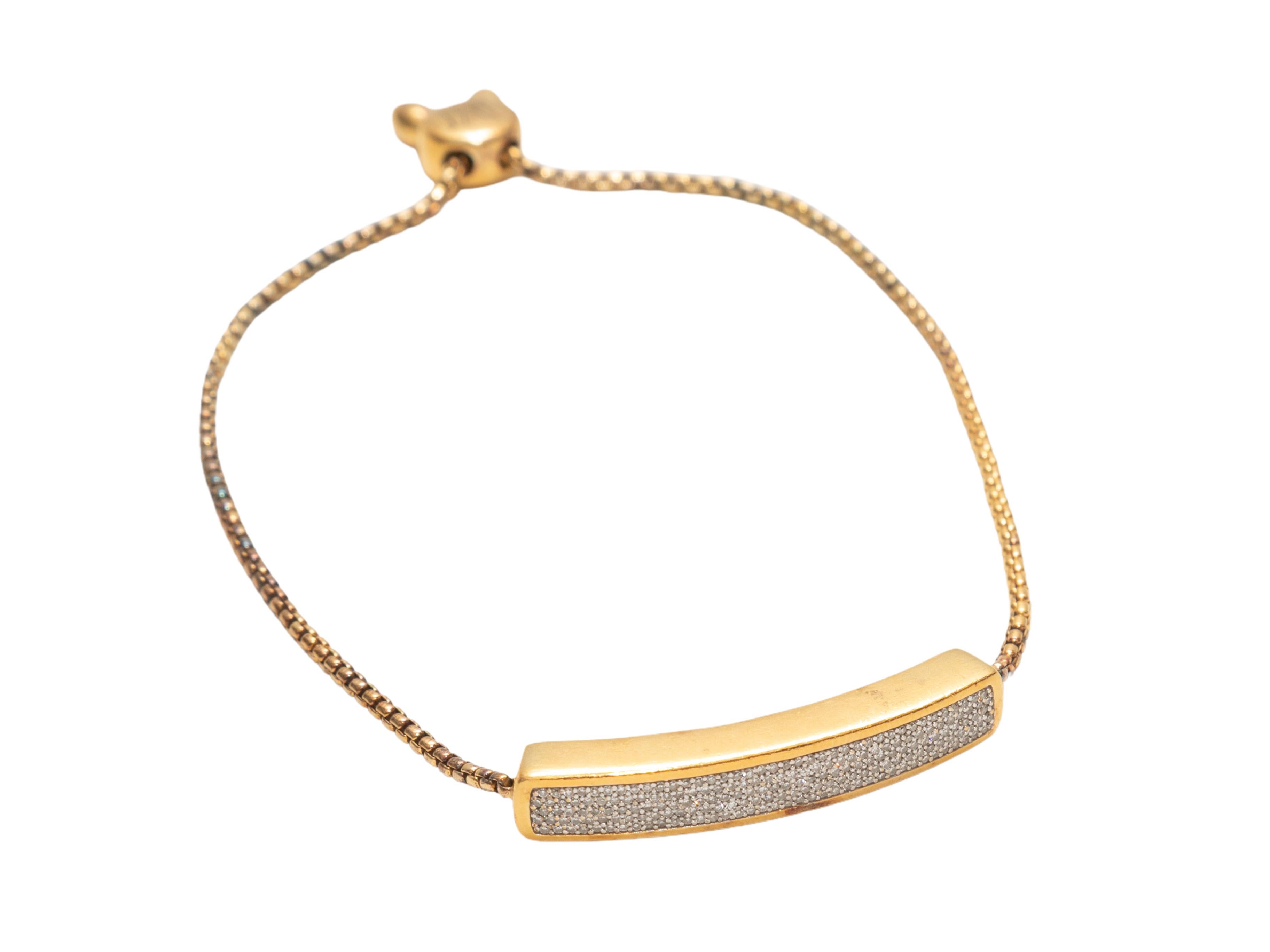 Pulsera de la Amistad Monica Vinader de oro amarillo de 18 quilates con diamantes pavé Primer corte en venta