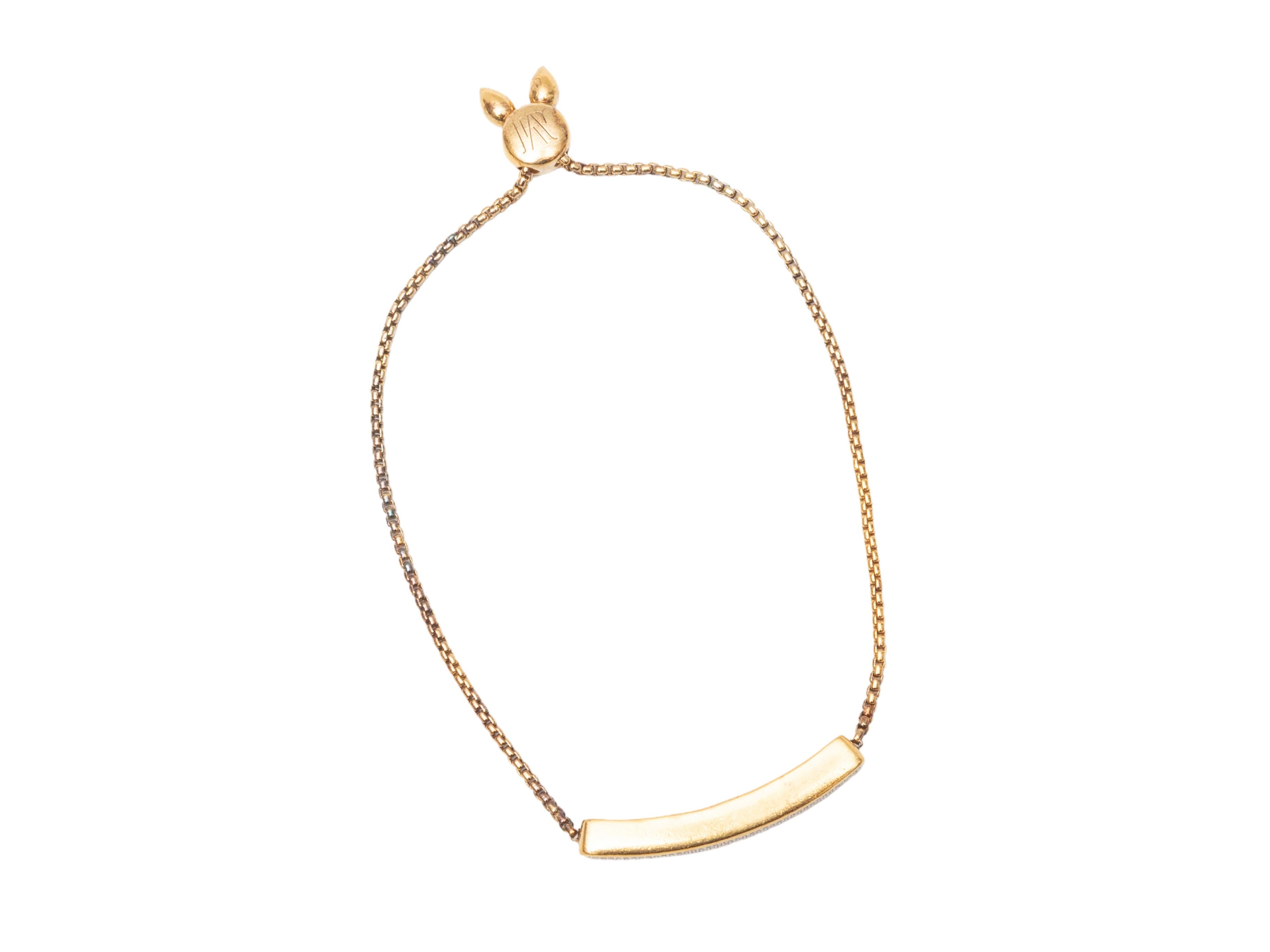Pulsera de la Amistad Monica Vinader de oro amarillo de 18 quilates con diamantes pavé en Bueno estado para la venta en New York, NY