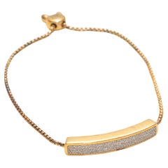 Pulsera de la Amistad Monica Vinader de oro amarillo de 18 quilates con diamantes pavé