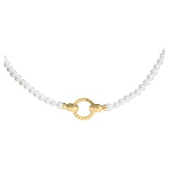 18K Yellow Gold Vermeil Pearl Strand Infinity Necklace