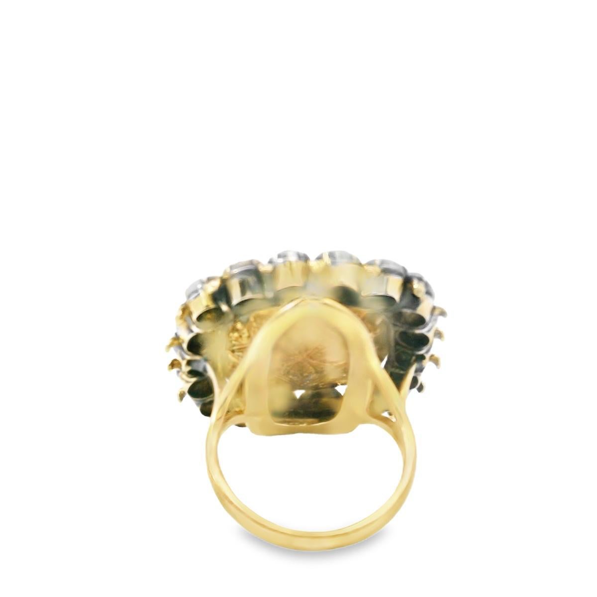 18k Yellow Gold  Victorian Diamond  Sapphire Ring In Good Condition For Sale In New York, NY
