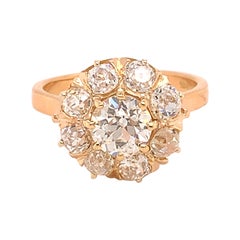 18k Yellow Gold Victorian Genuine Natural Diamond Ring 2.76 Carats TW '#J4896'