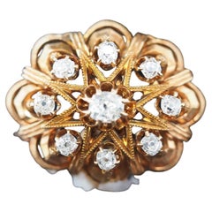 Ciondolo vittoriano con diamante Old Mine in oro giallo 18 carati