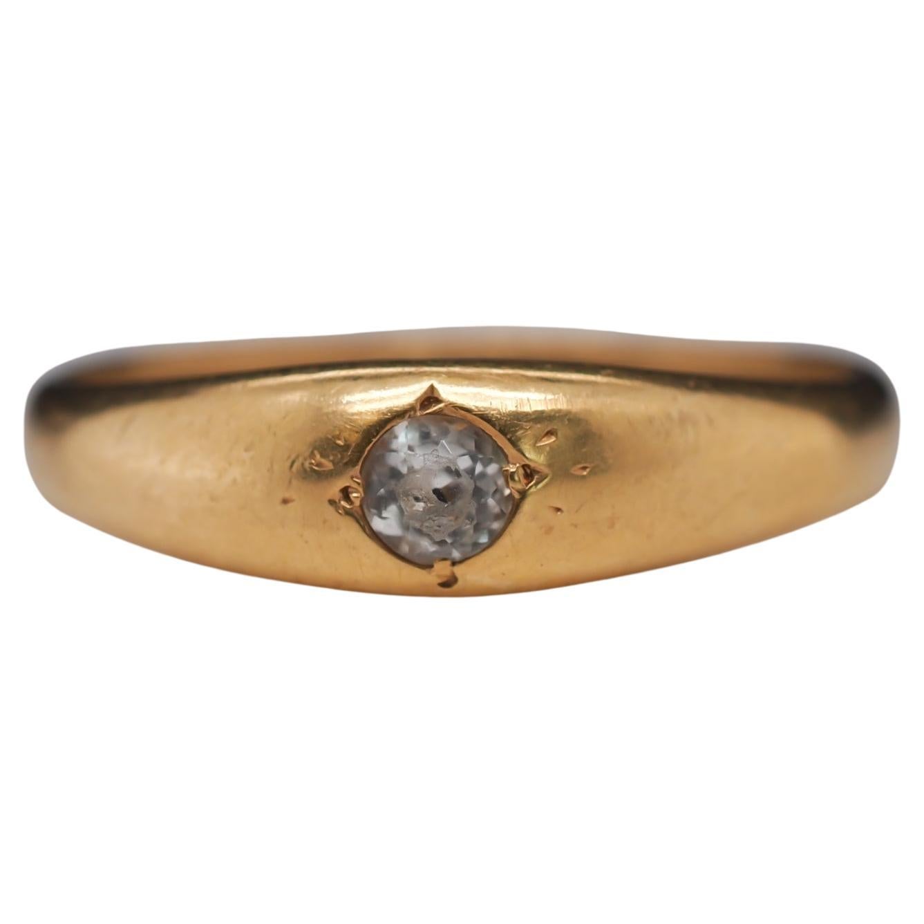 18k Yellow Gold Victorian Sapphire Wedding Ring For Sale