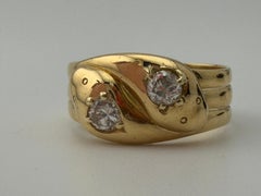 18k Yellow Gold Victorian Snake Diamond Ring