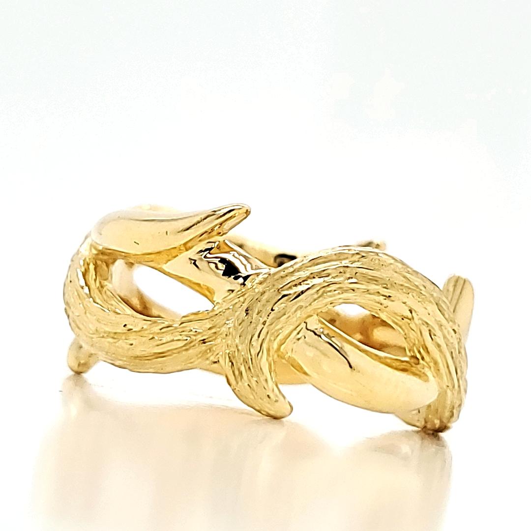 18k Gelbgold Rebe Verlobungsring (Zeitgenössisch) im Angebot