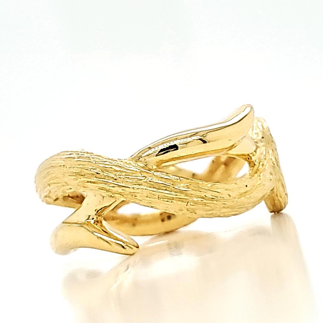 18k Gelbgold Rebe Verlobungsring im Zustand „Neu“ im Angebot in Hong Kong, HK
