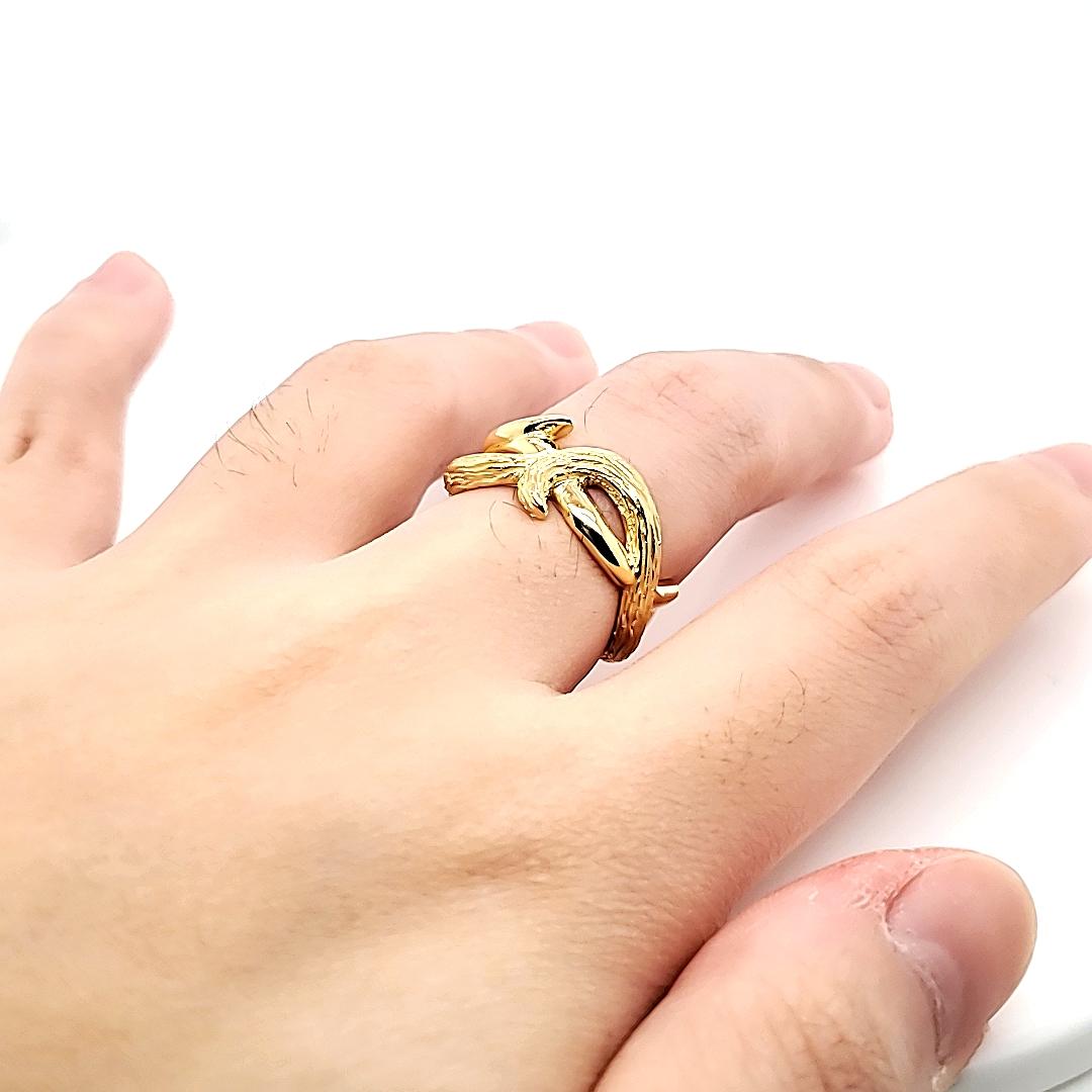 18k Gelbgold Rebe Verlobungsring im Angebot 3