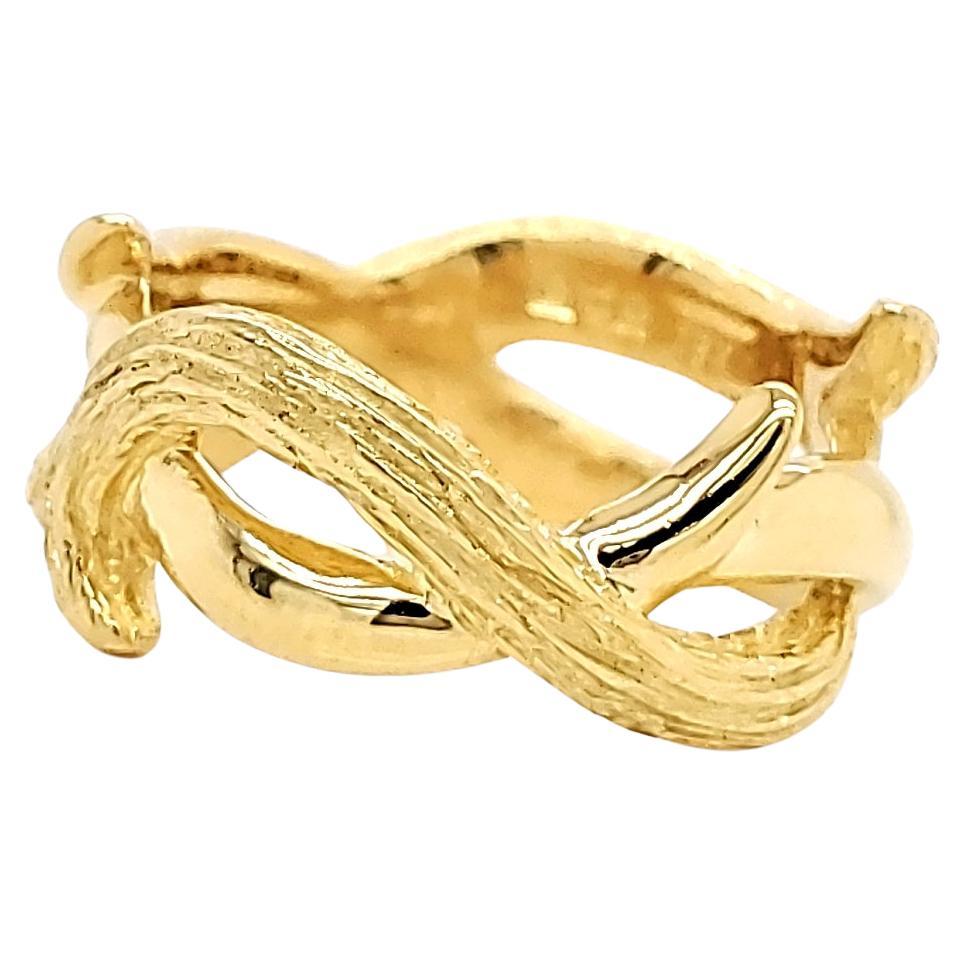 18k Gelbgold Rebe Verlobungsring im Angebot
