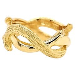 18k Yellow Gold Vine Engagement Ring