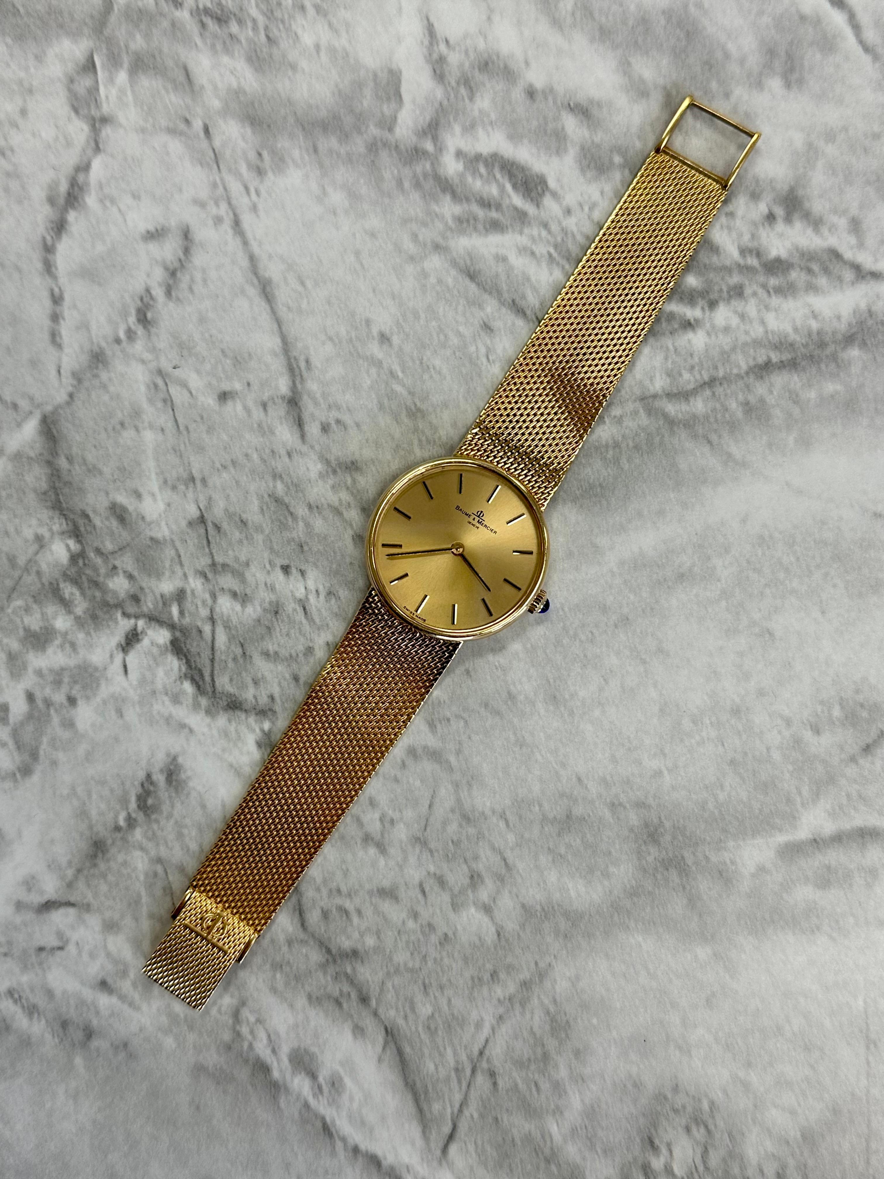 Femenino o masculino Reloj Baume & Mercier Vintage de oro amarillo de 18 quilates en venta