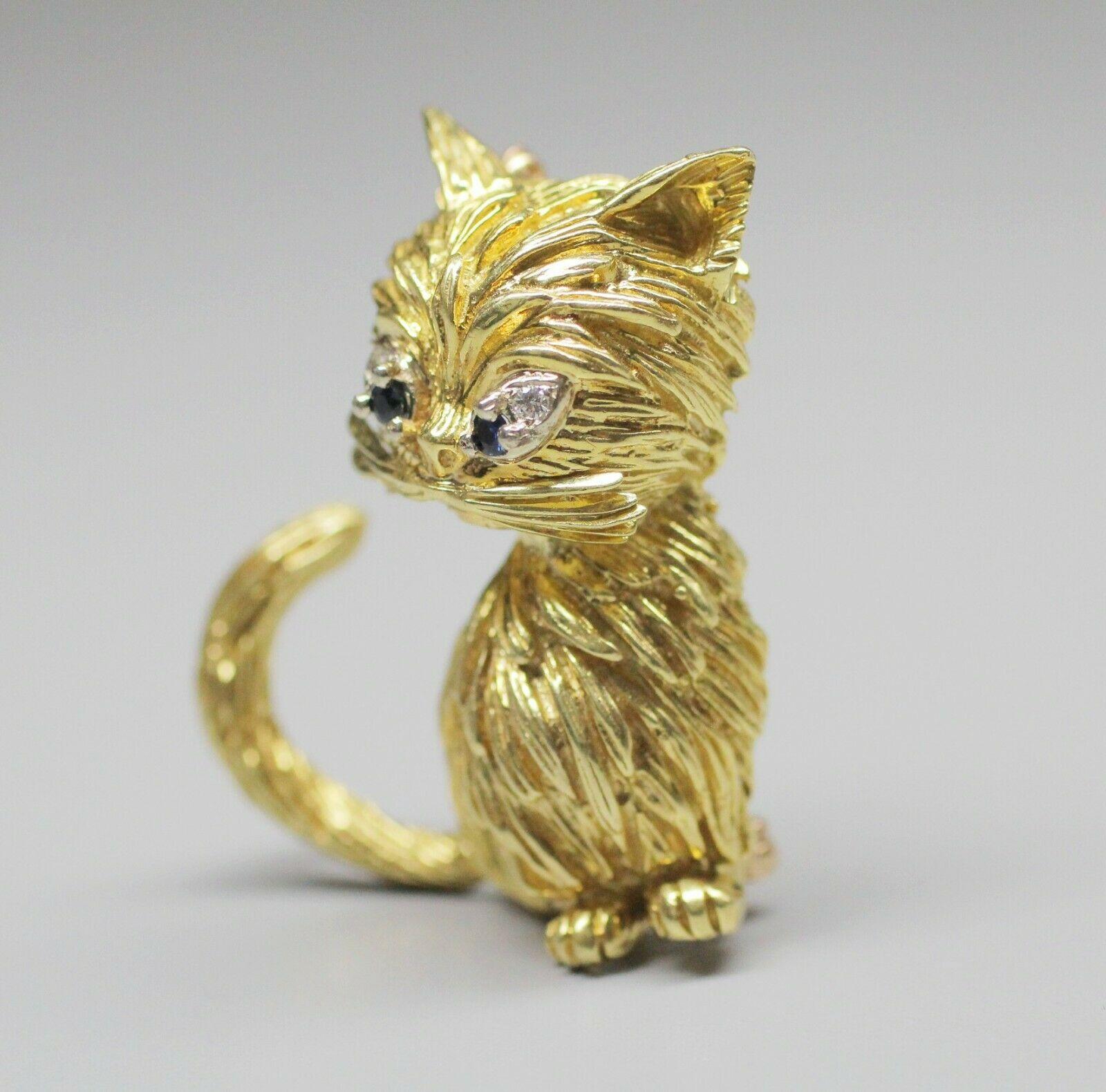 Spezifikationen:
    TYP:BROOCH
    STONES: Diamanten und Saphire für die Augen
    METALL: 18K GELBGOLD
    GEWICHT:24,12 GR.
    GRÖSSE: 4,3 X 3,5 X 1,7 CM
    HALLMARK:18K
    marke:NONE

