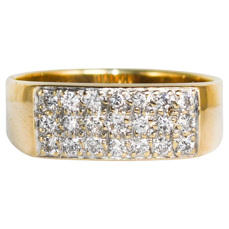 18K Yellow Gold Vintage Diamond Ring 0.30 ct For Sale