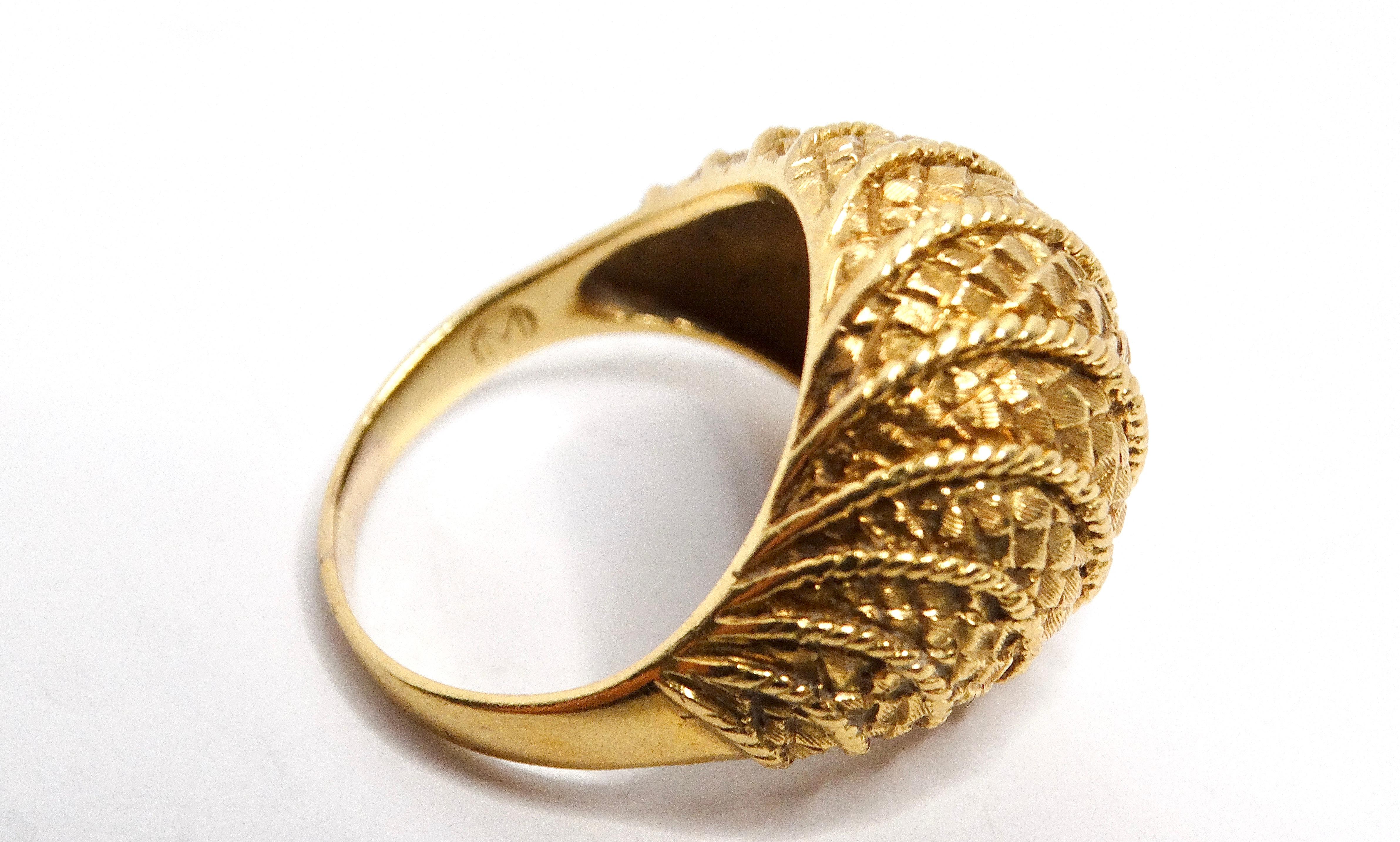 18k Gelbgold Vintage Dome Ring im Zustand „Gut“ im Angebot in Scottsdale, AZ