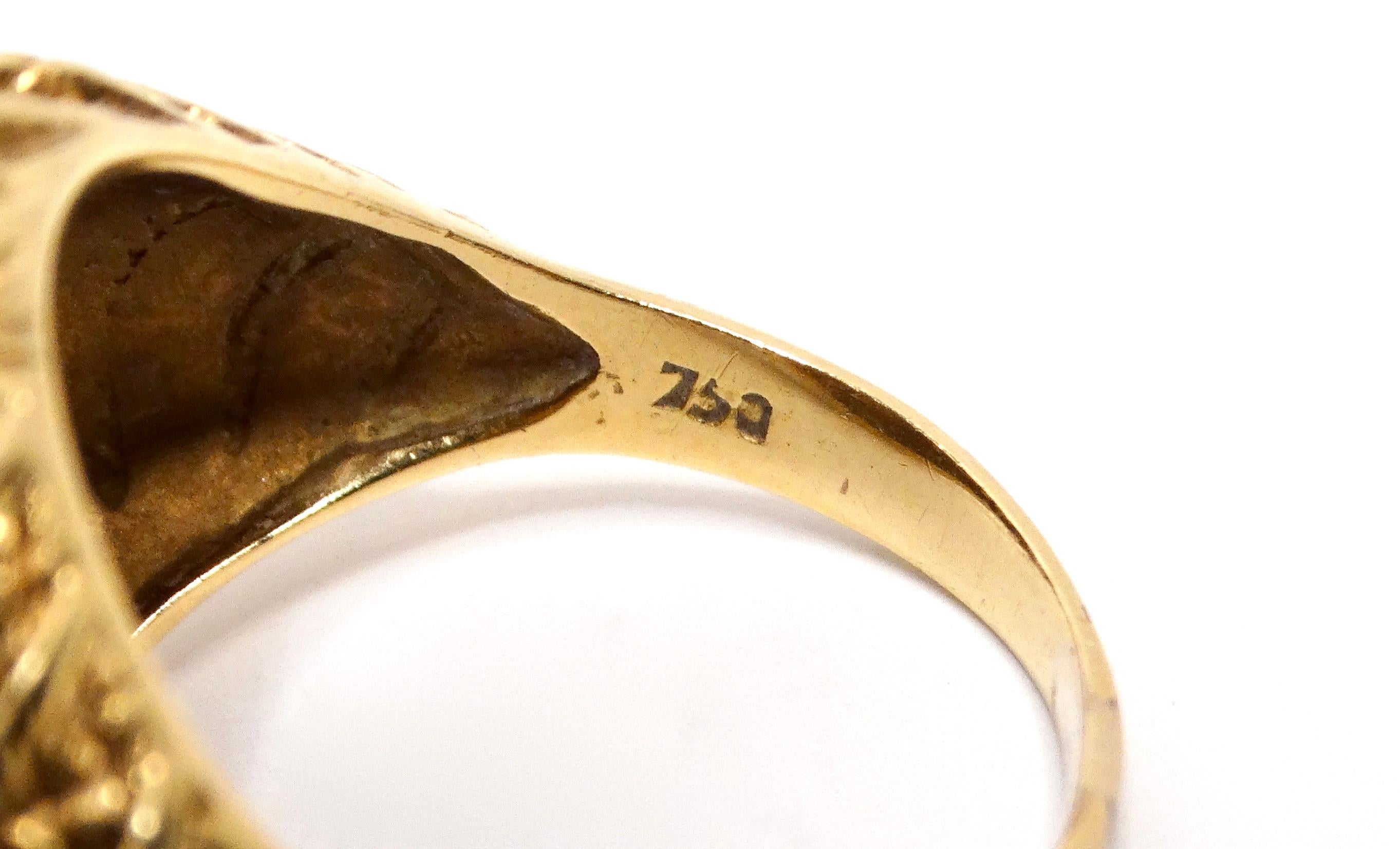 18k Gelbgold Vintage Dome Ring im Angebot 1
