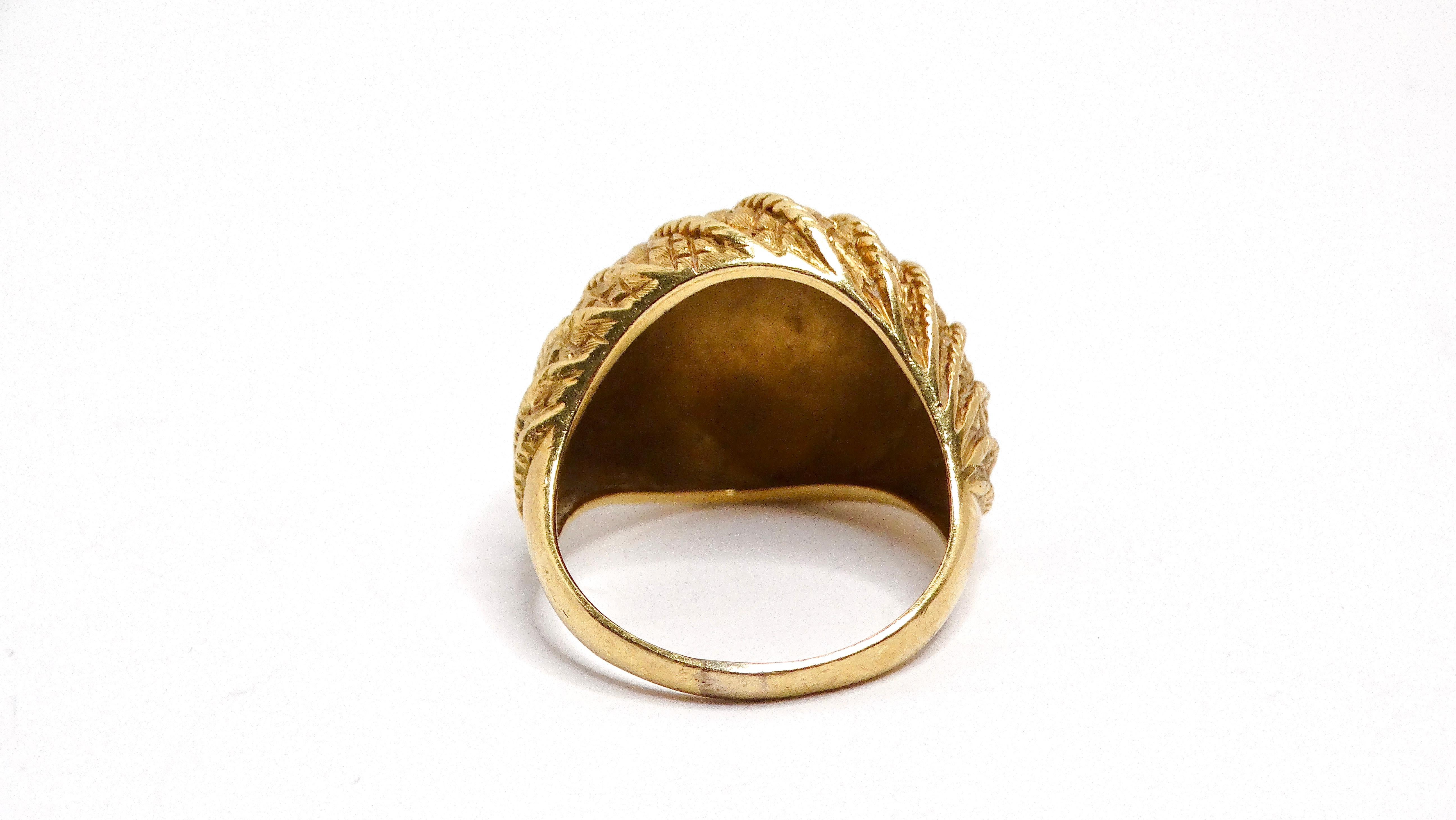 18k Gelbgold Vintage Dome Ring im Angebot 2