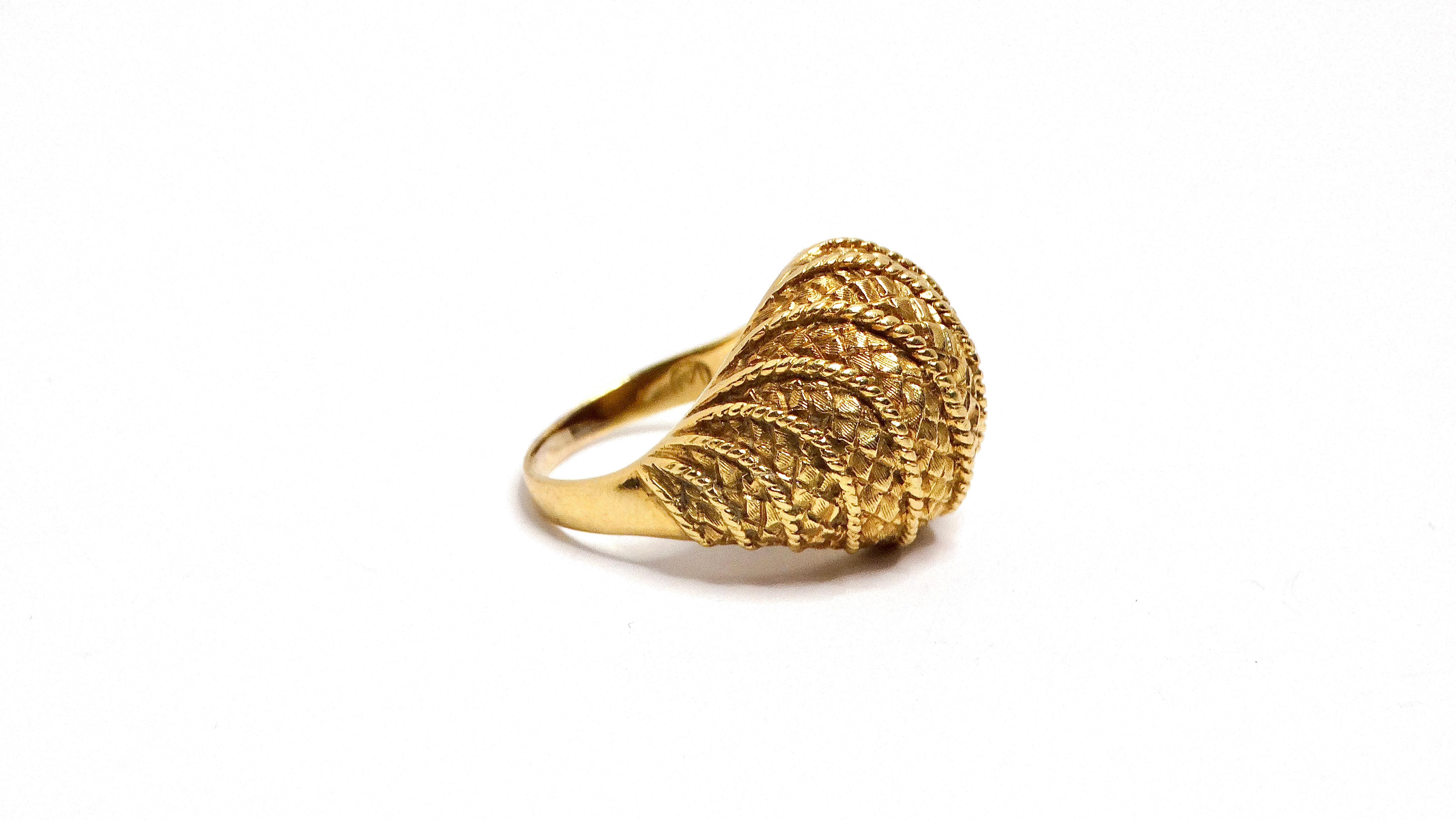18k Gelbgold Vintage Dome Ring im Angebot 3