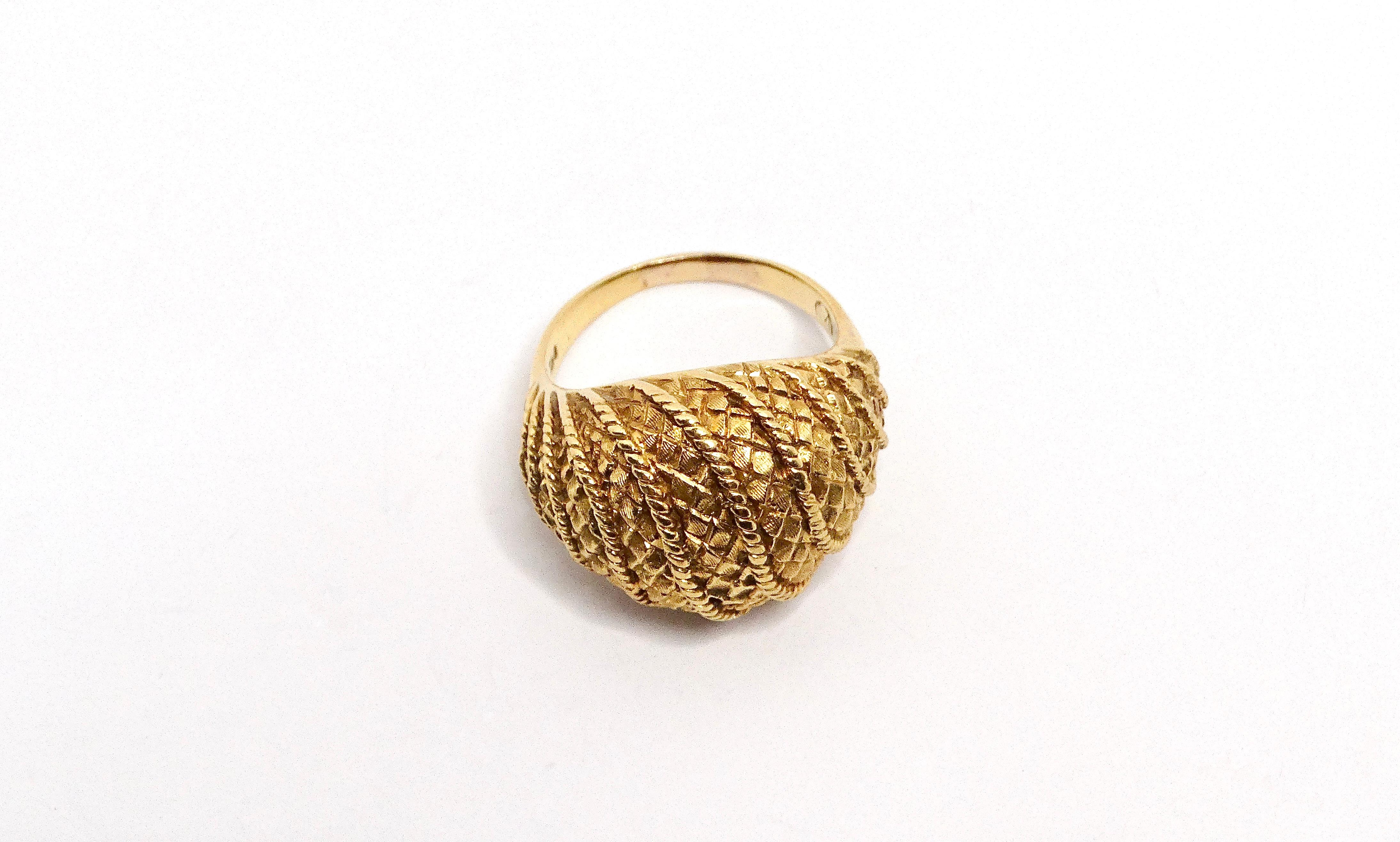 18k Gelbgold Vintage Dome Ring im Angebot 4