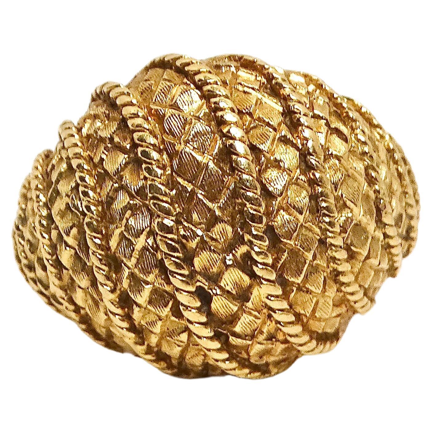 18k Gelbgold Vintage Dome Ring