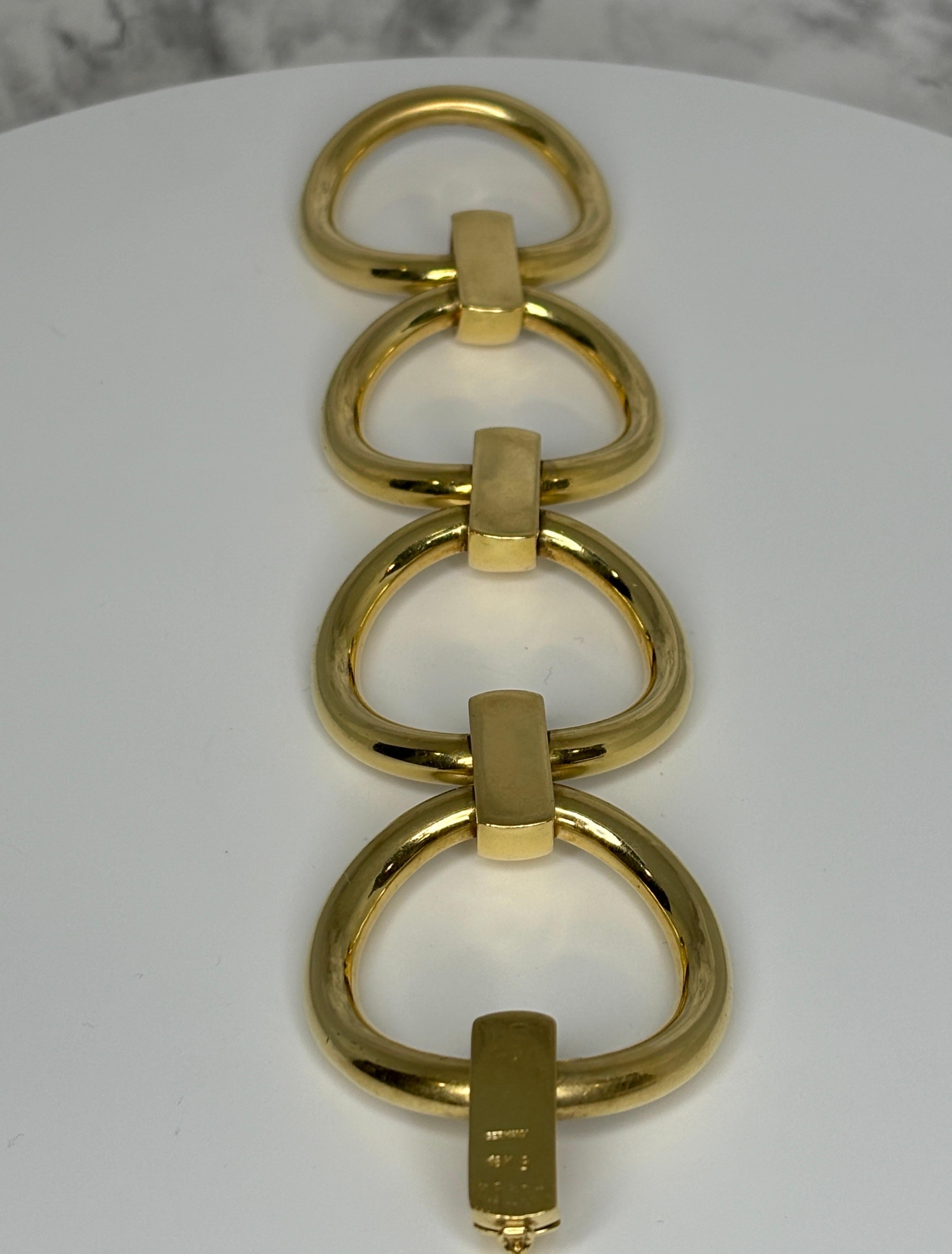 Bracelet vintage et dramatique à maillons ronds surdimensionnés en or jaune 18 carats en vente 5