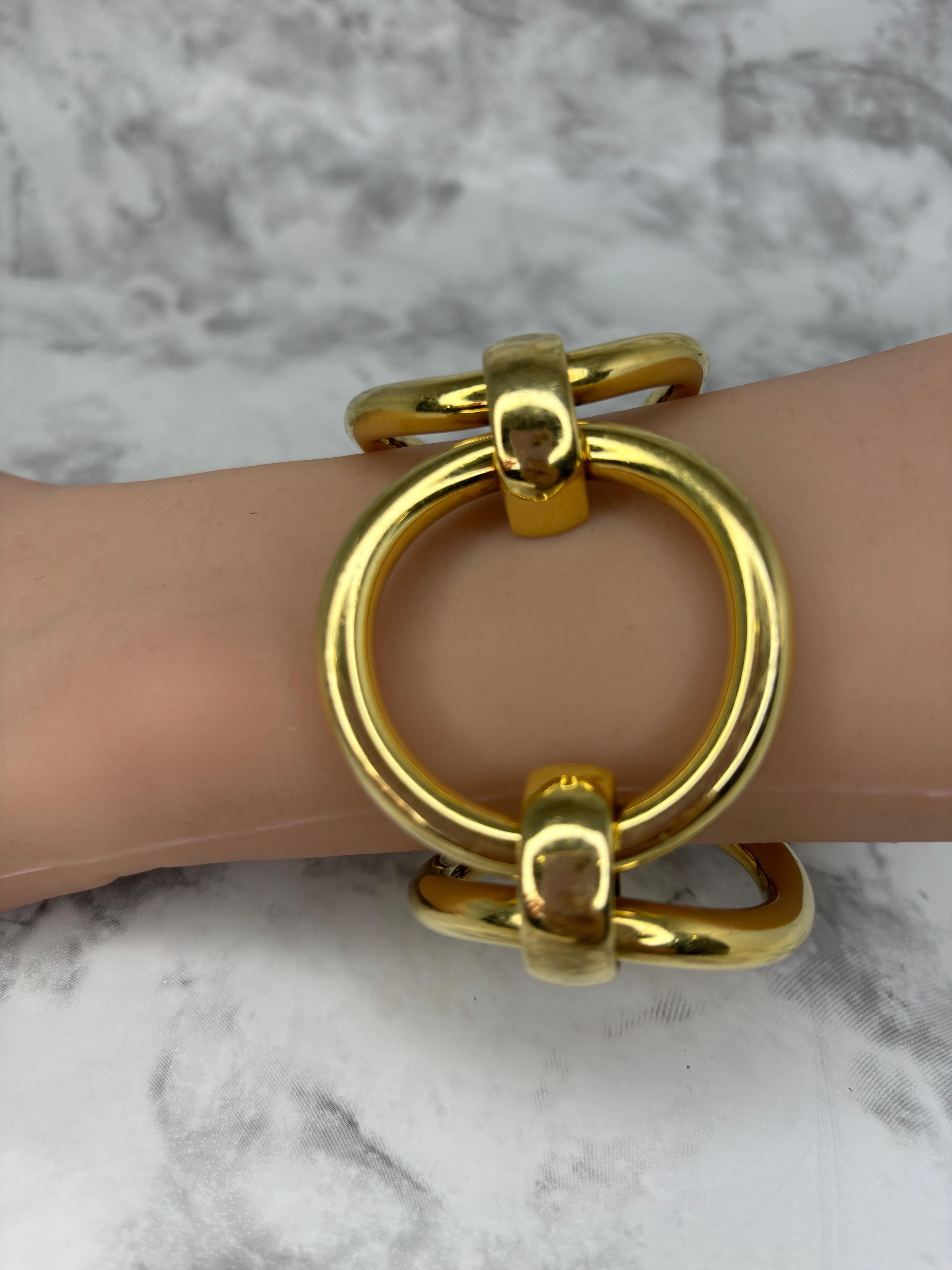 Bracelet vintage et dramatique à maillons ronds surdimensionnés en or jaune 18 carats en vente 6