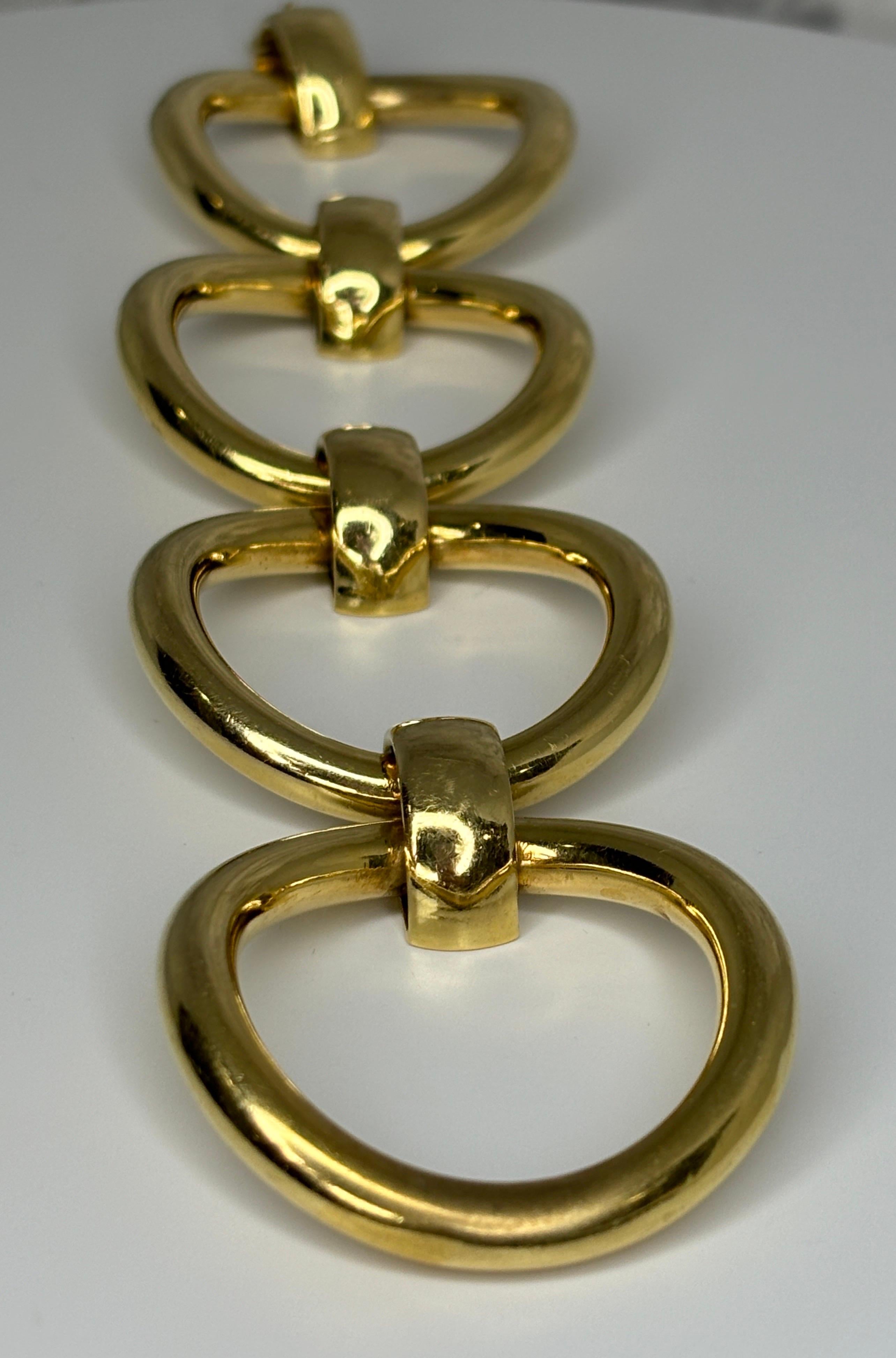Bracelet vintage et dramatique à maillons ronds surdimensionnés en or jaune 18 carats en vente 3
