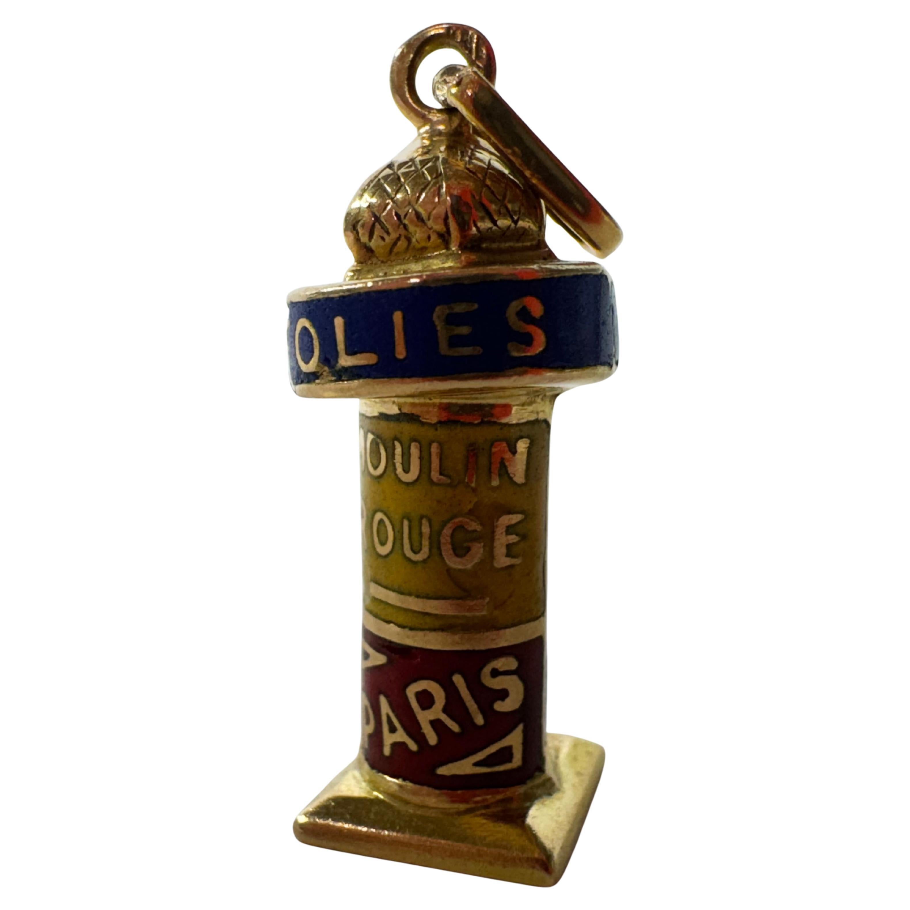 18K Yellow Gold Vintage Paris Kiosk Charm