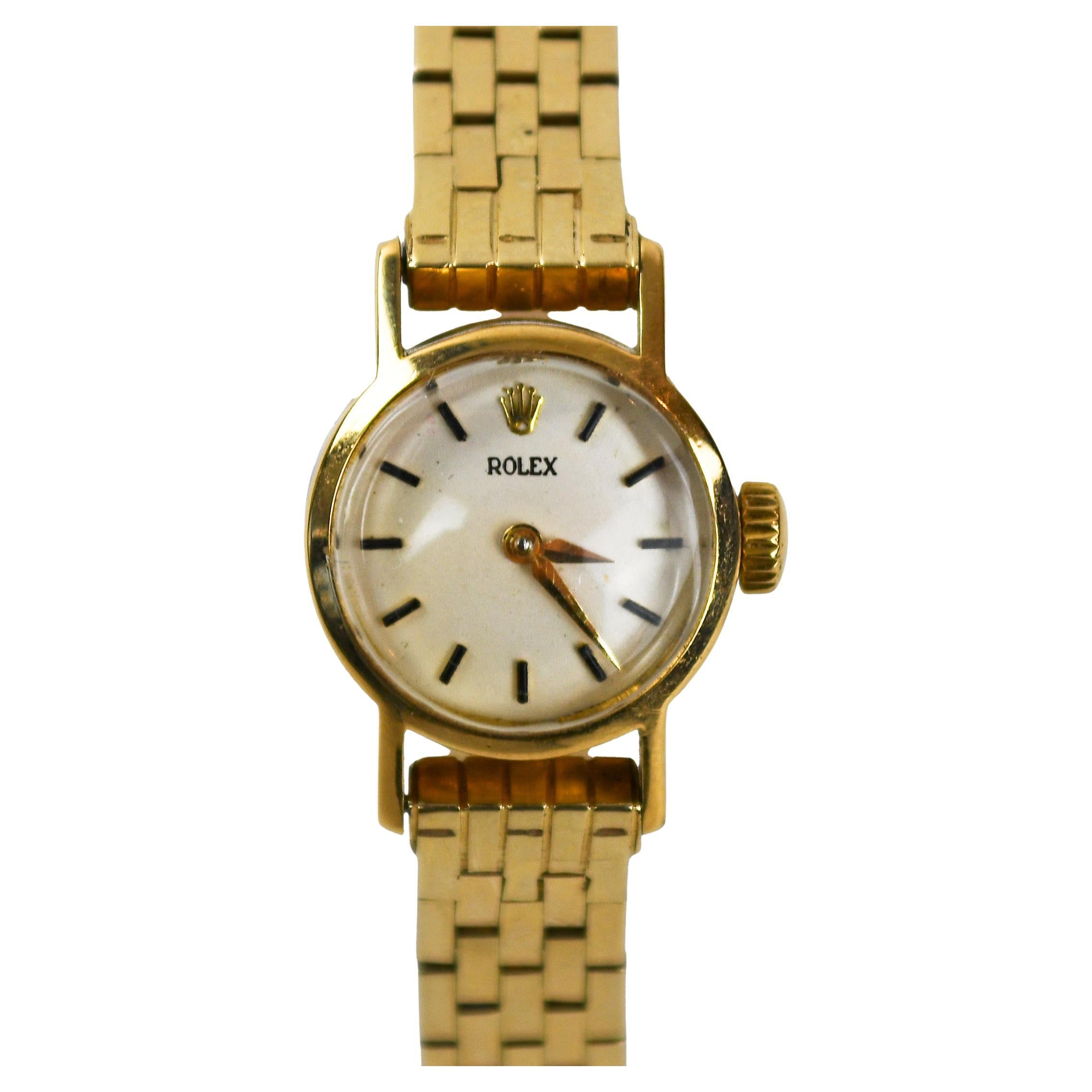 Orologio Rolex vintage in oro giallo 18 carati con cinturino 13 carati