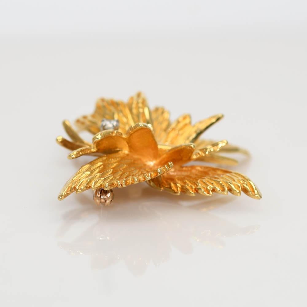 Women's or Men's 18k Yellow Gold Vintage Tiffany & Co Butterfly Brooch, 11gr For Sale