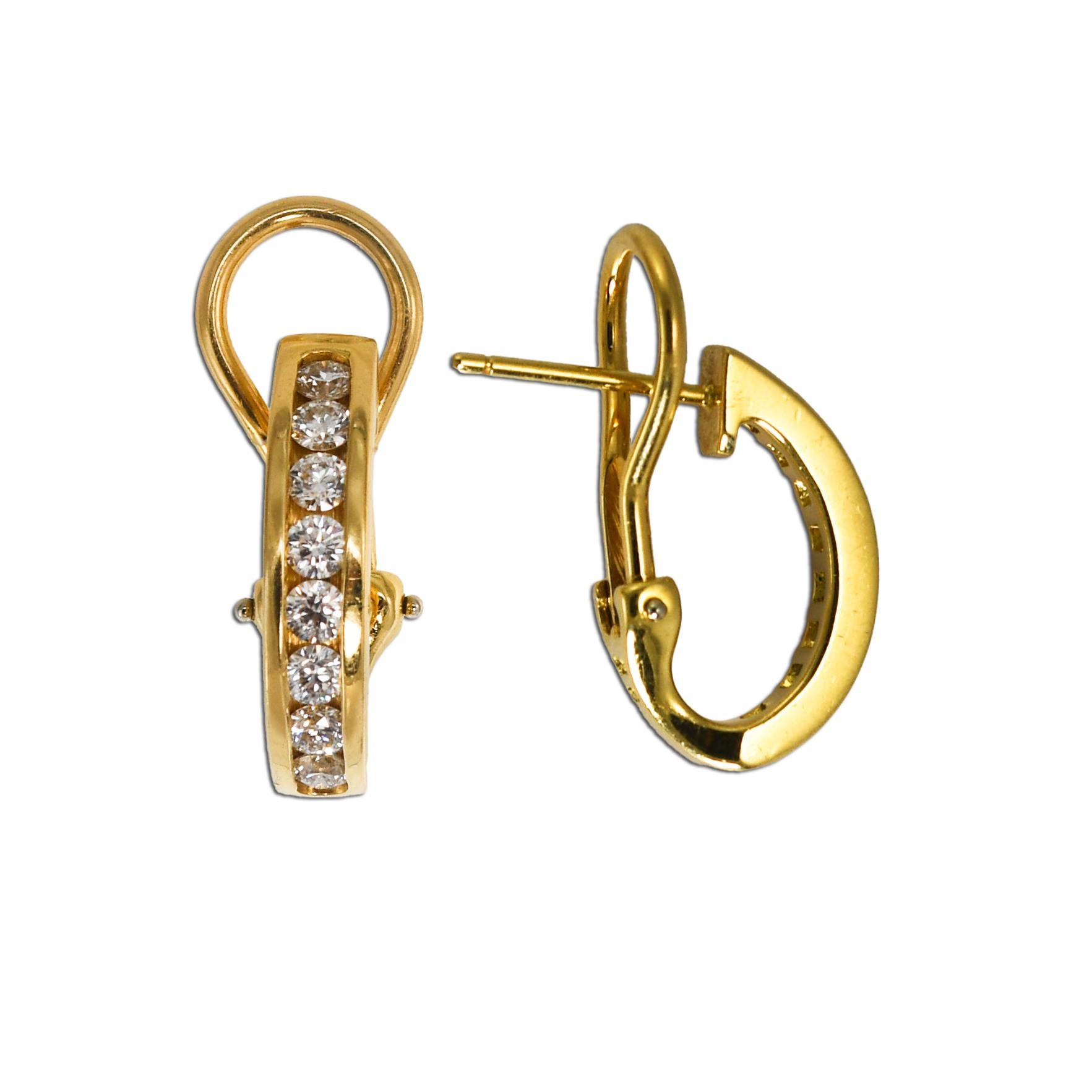 18K Yellow Gold Vintage Tiffany & Co. Diamond Earrings 0.65ct