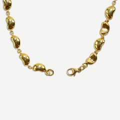 18K Yellow Gold Vintage Tiffany & Co. Elsa Peretti Bean Necklace