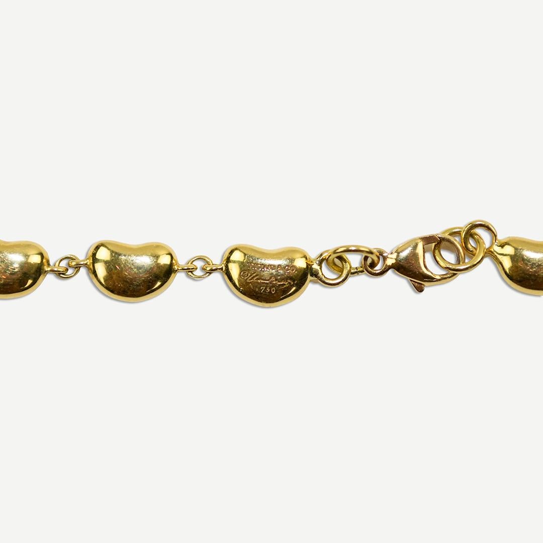 Oro amarillo de 18 quilates Vintage Tiffany & Co. Collar de judías Elsa Peretti 1