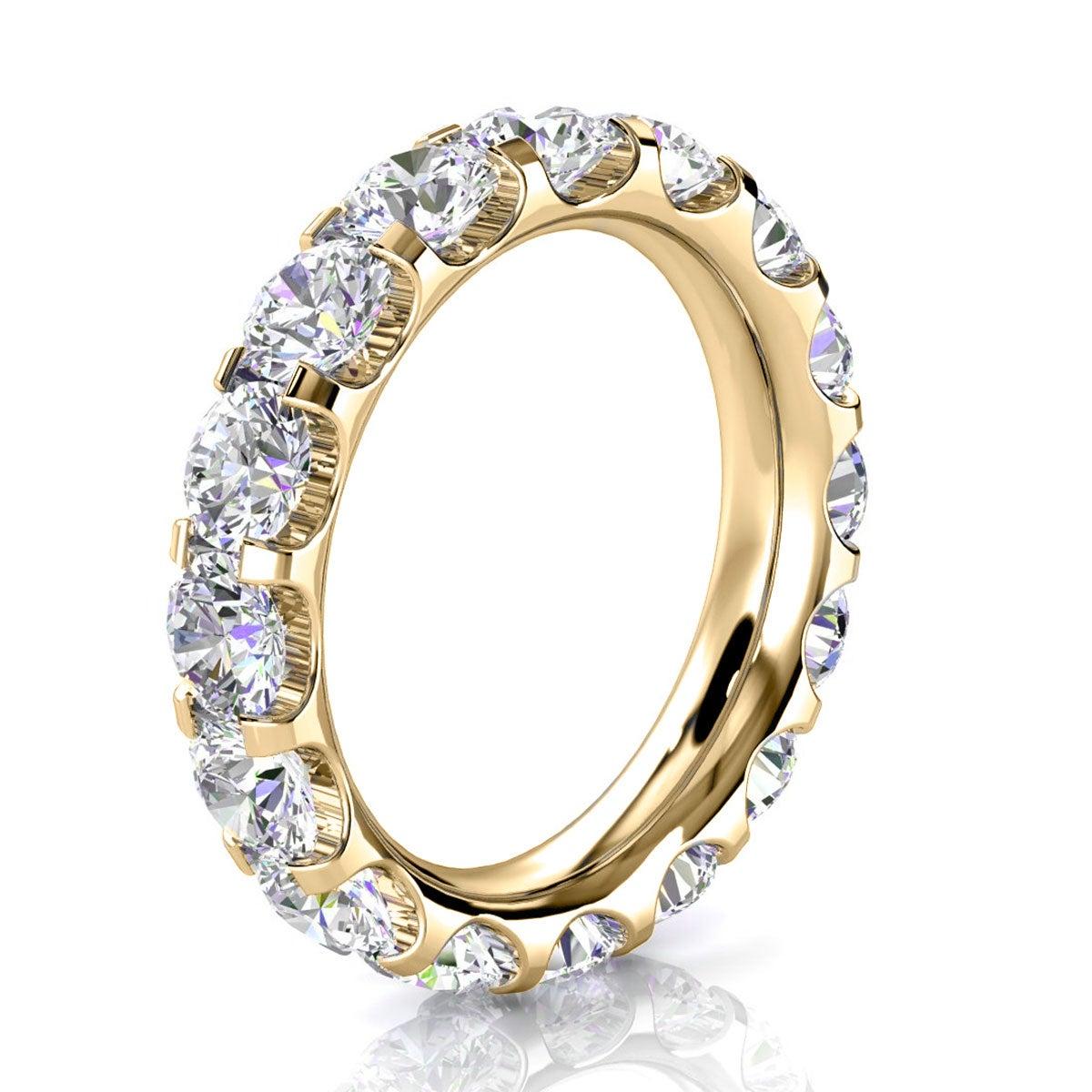 En vente :  Bague d'éternité Viola en or jaune 18 carats à micro-pinces de diamants 4 carats Tw' 2