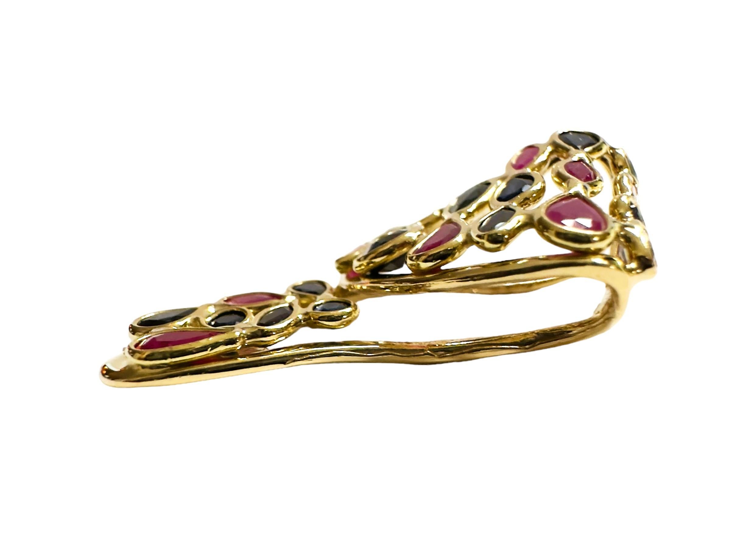 18K Yellow Gold VIOR Italy Sapphire Luxury Jewelry Slide Pendant & Earrings 7