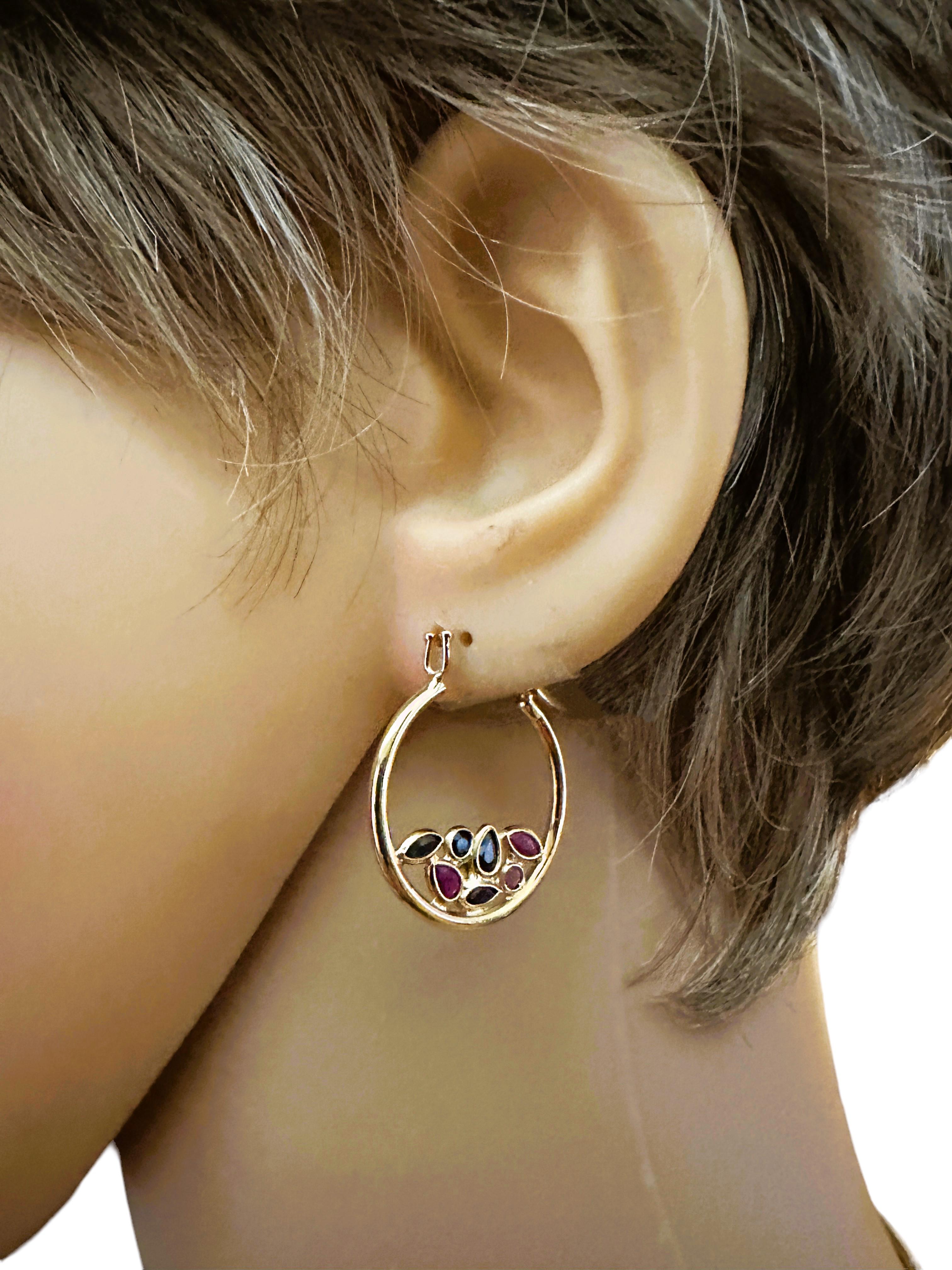 Women's 18K Yellow Gold VIOR Italy Sapphire Luxury Jewelry Slide Pendant & Earrings