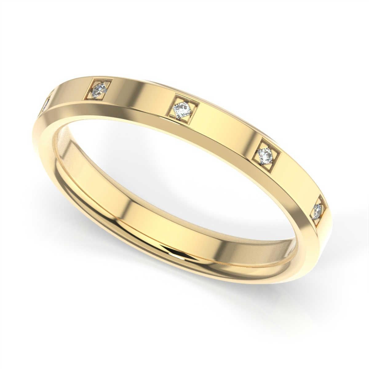 beveled edge diamond ring