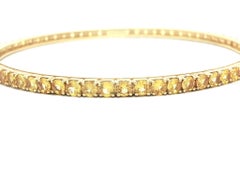 18k Yellow Gold Vivid Yellow Sapphire Eternity Tennis Slip On Bangle Bracelet