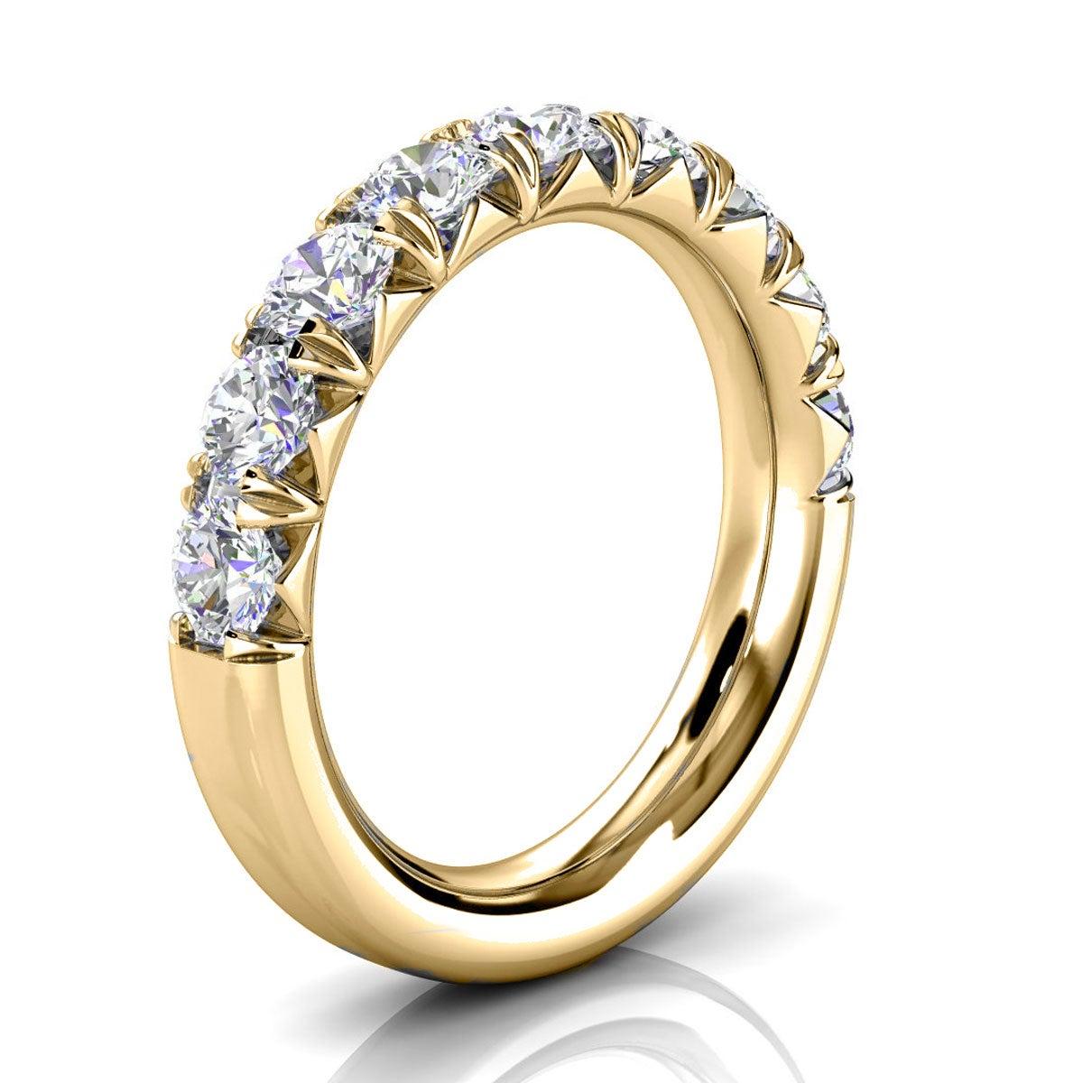 For Sale:  18k Yellow Gold Voyage French Pave Diamond Ring '1 1/2 Ct. Tw' 2