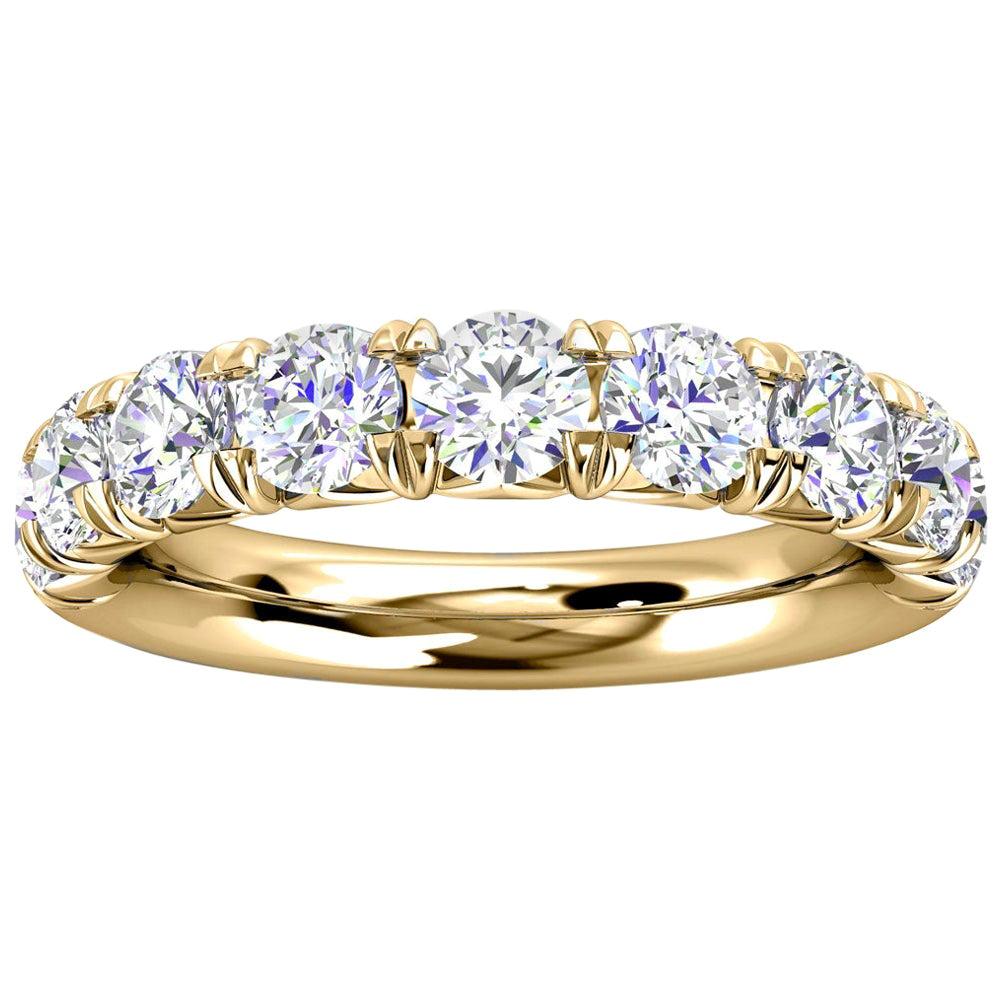 For Sale:  18k Yellow Gold Voyage French Pave Diamond Ring '1 1/2 Ct. Tw'