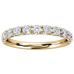 18K Yellow Gold Voyage French Pave Diamond Ring '1/2 Ct. tw'