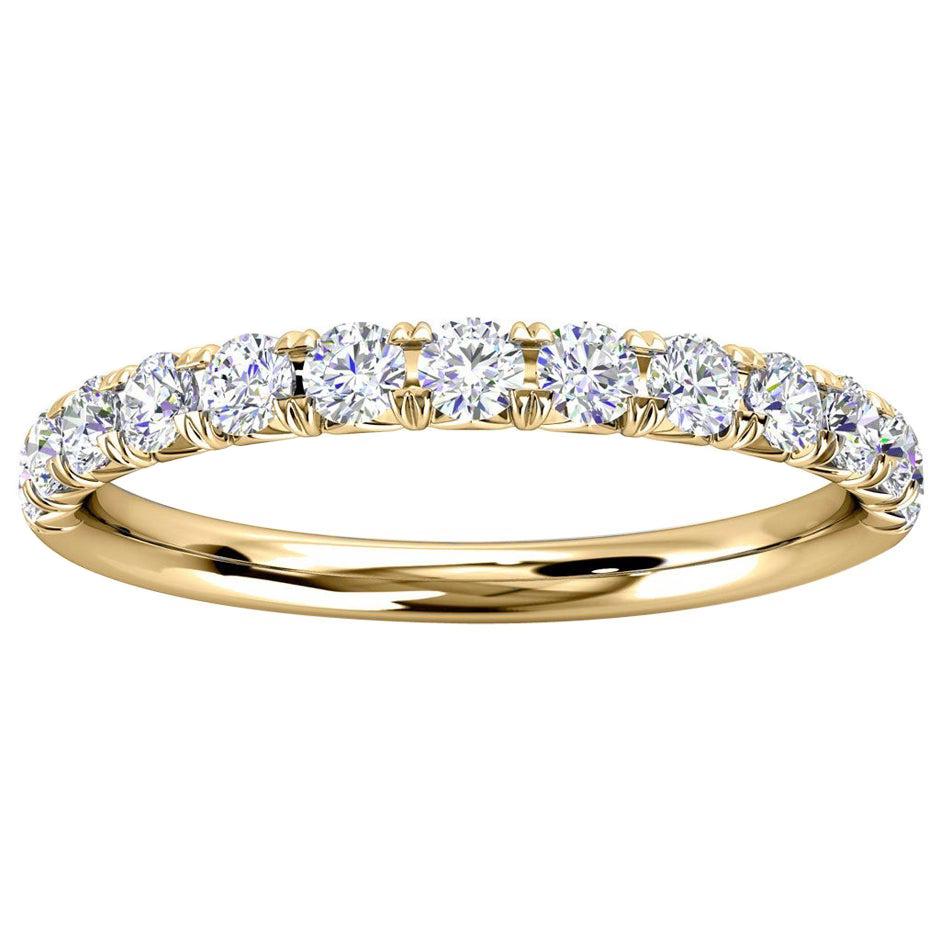 Im Angebot: 18k Gelbgold Voyage Französischer Pave Diamantring '1/3 Ct. „Cow's ()